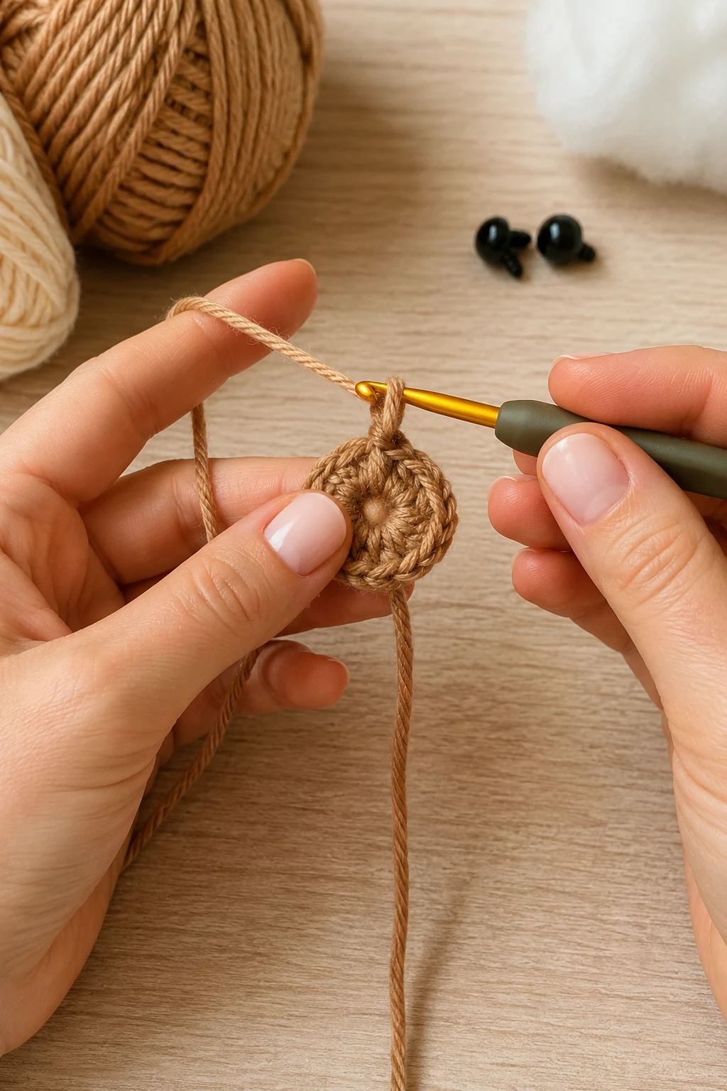 hands actively performing the