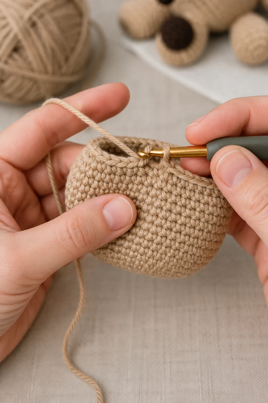 hands actively performing the