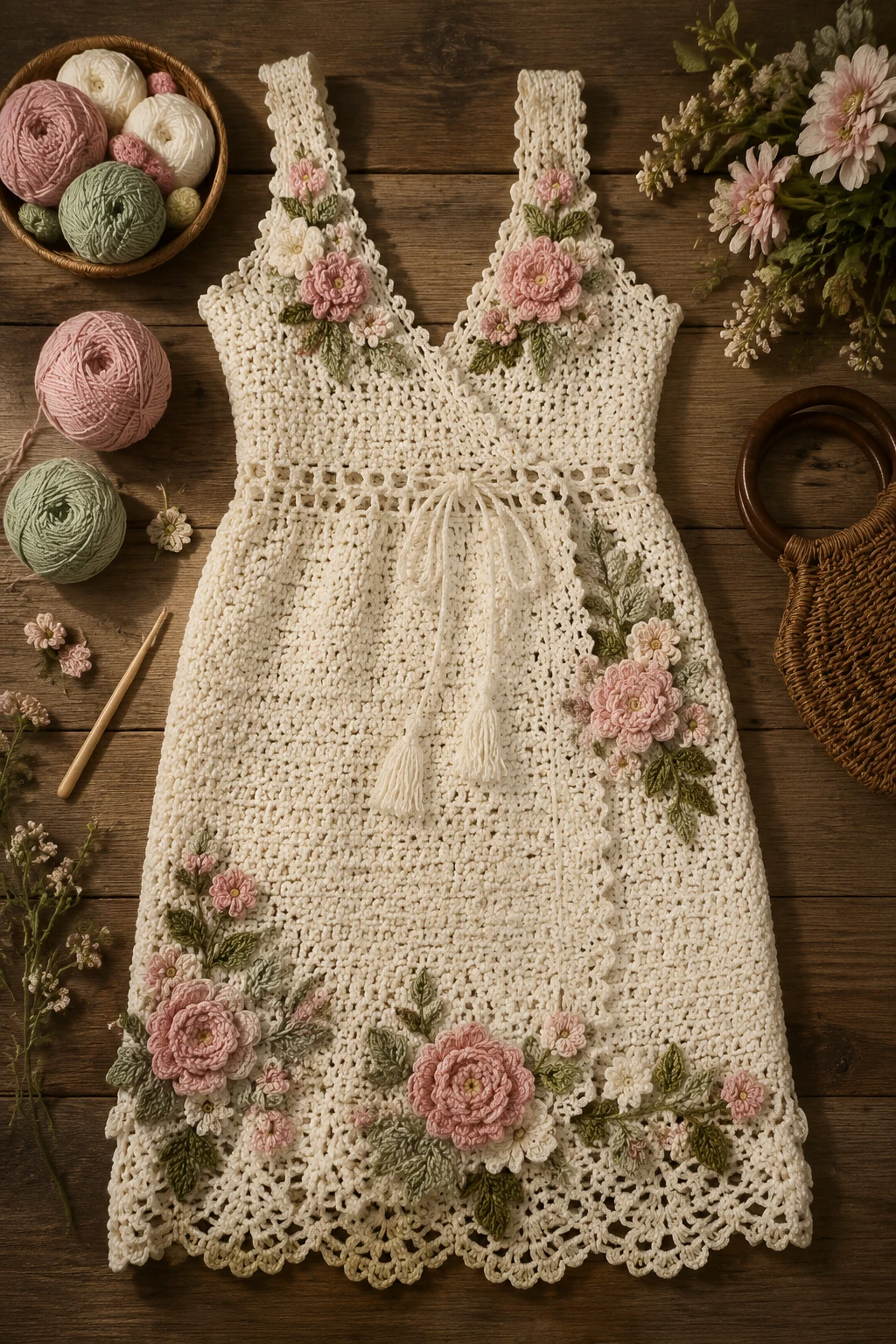 Crochet Dress Ideas With Floral Details — crochet dress ideas style outfit