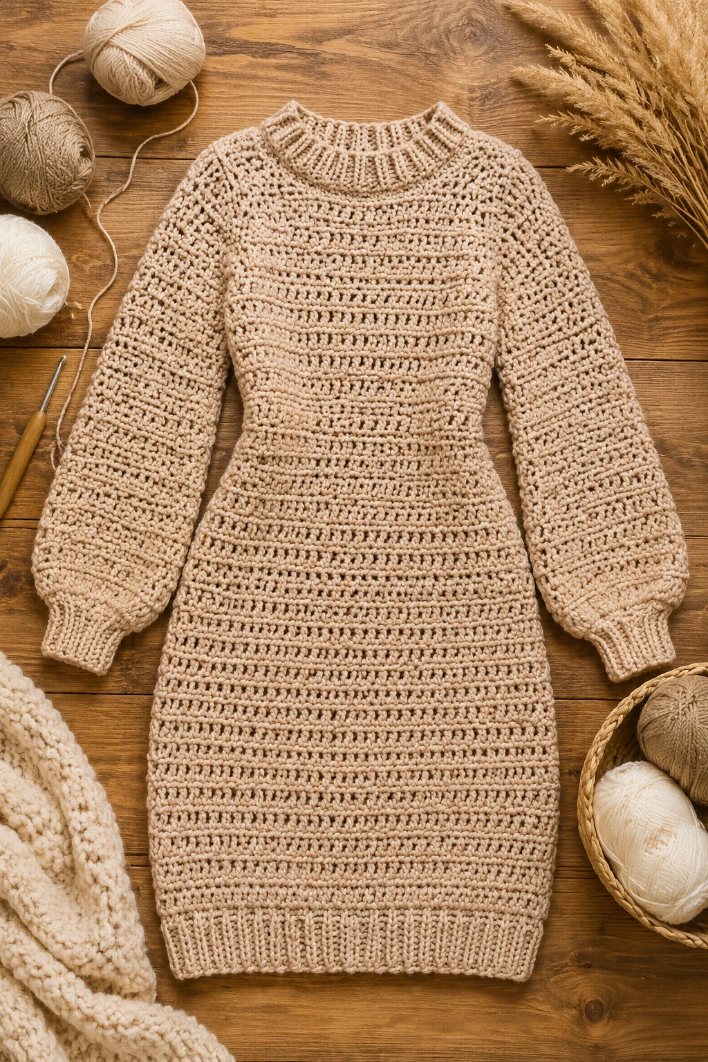 Crochet Sweater Dress for Cozy Seasons — crochet dress ideas style outfit