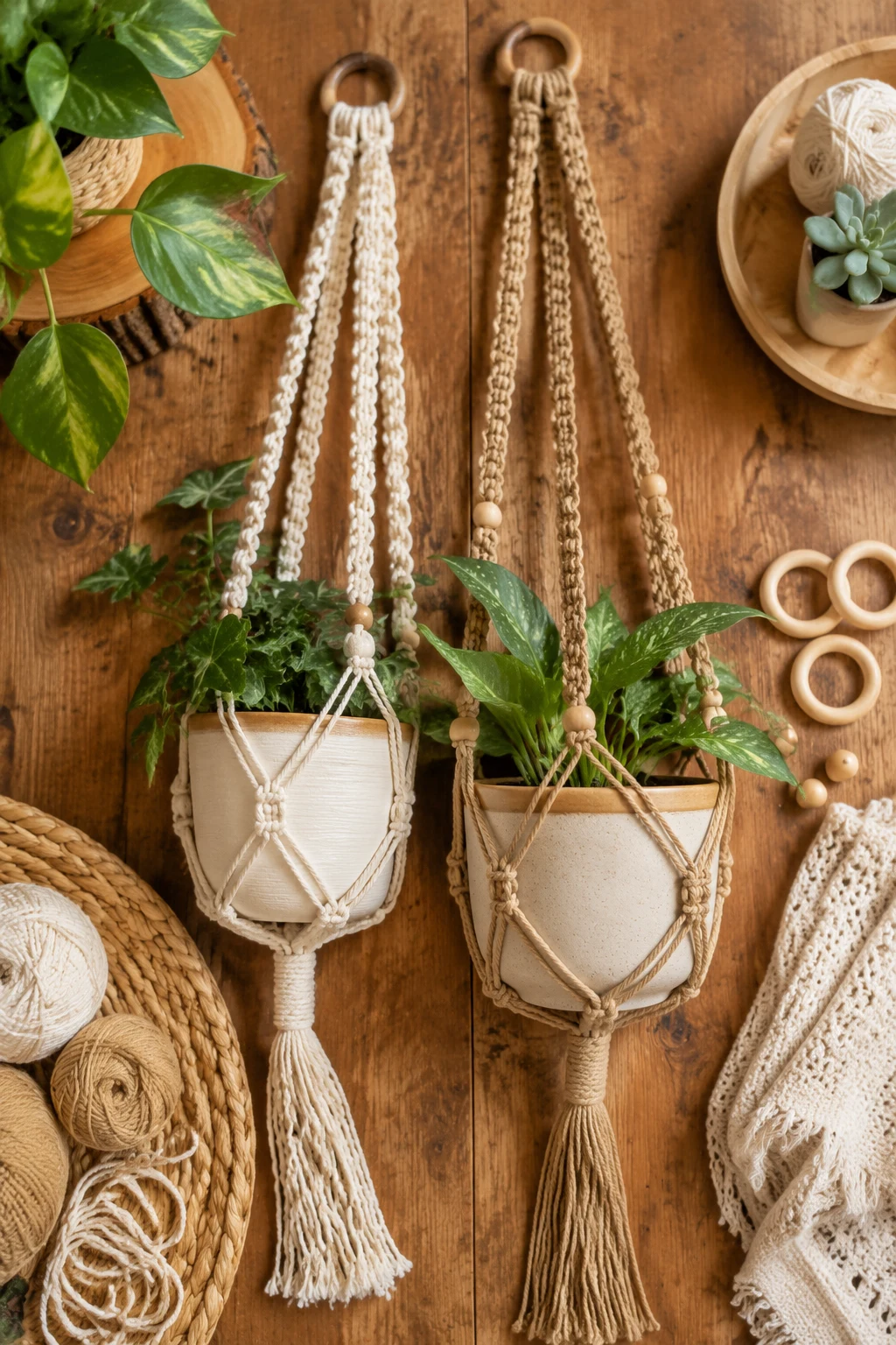 Boho Crochet Plant Hangers — crochet gift ideas style outfit