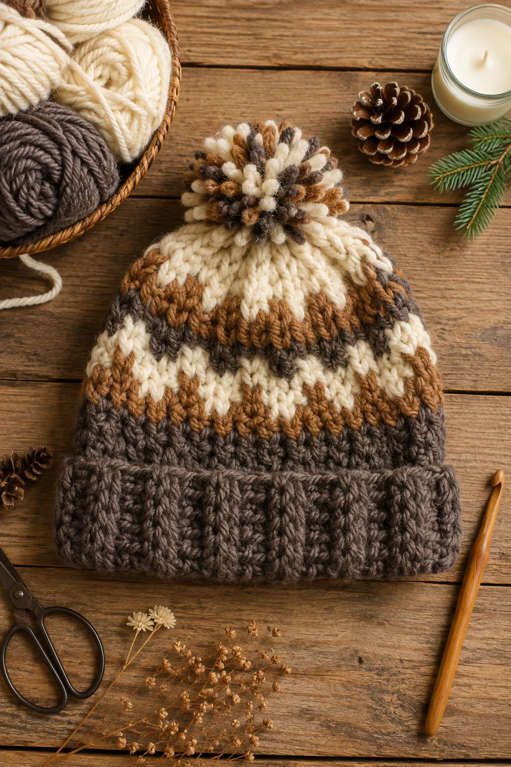 Chunky Cabin Beanie: Cozy Crochet Hat Ideas for Winter — crochet hat ideas style outfit
