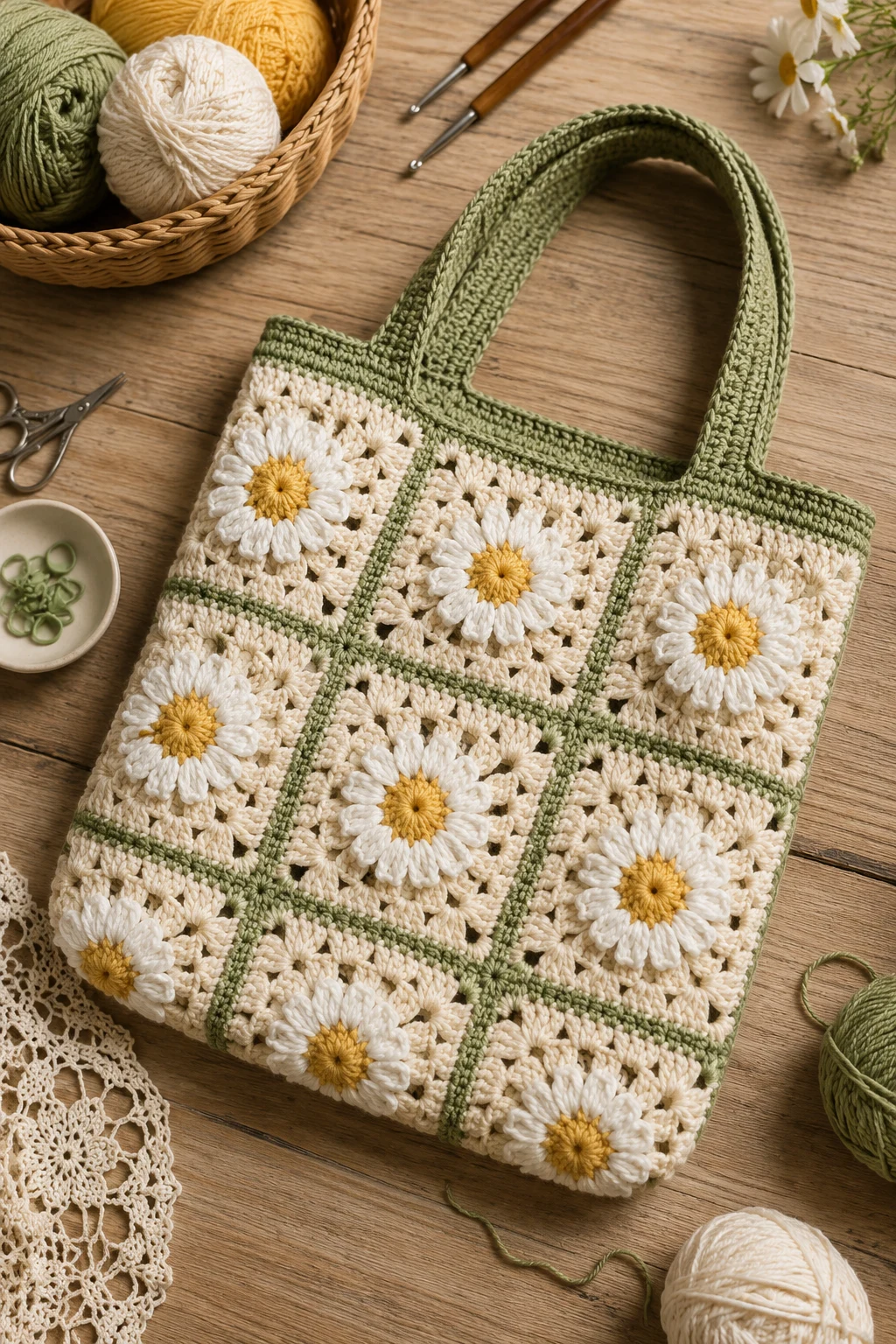 Daisy Bloom Tote Bag: Crochet Ideas Aesthetic for Everyday Style — crochet ideas aesthetic style outfit