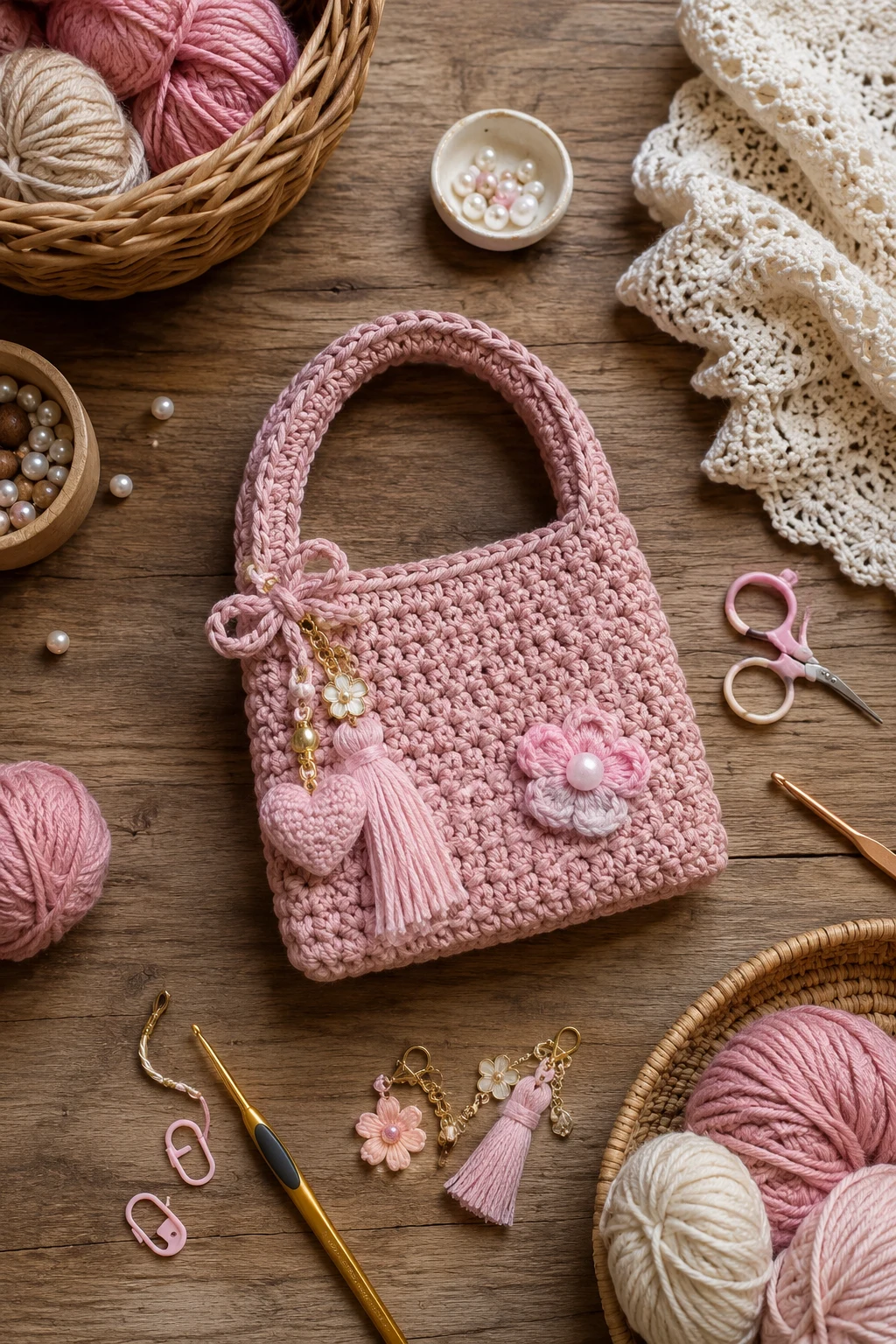 Mini Charm Bag with Personalized Details — crochet ideas aesthetic style outfit