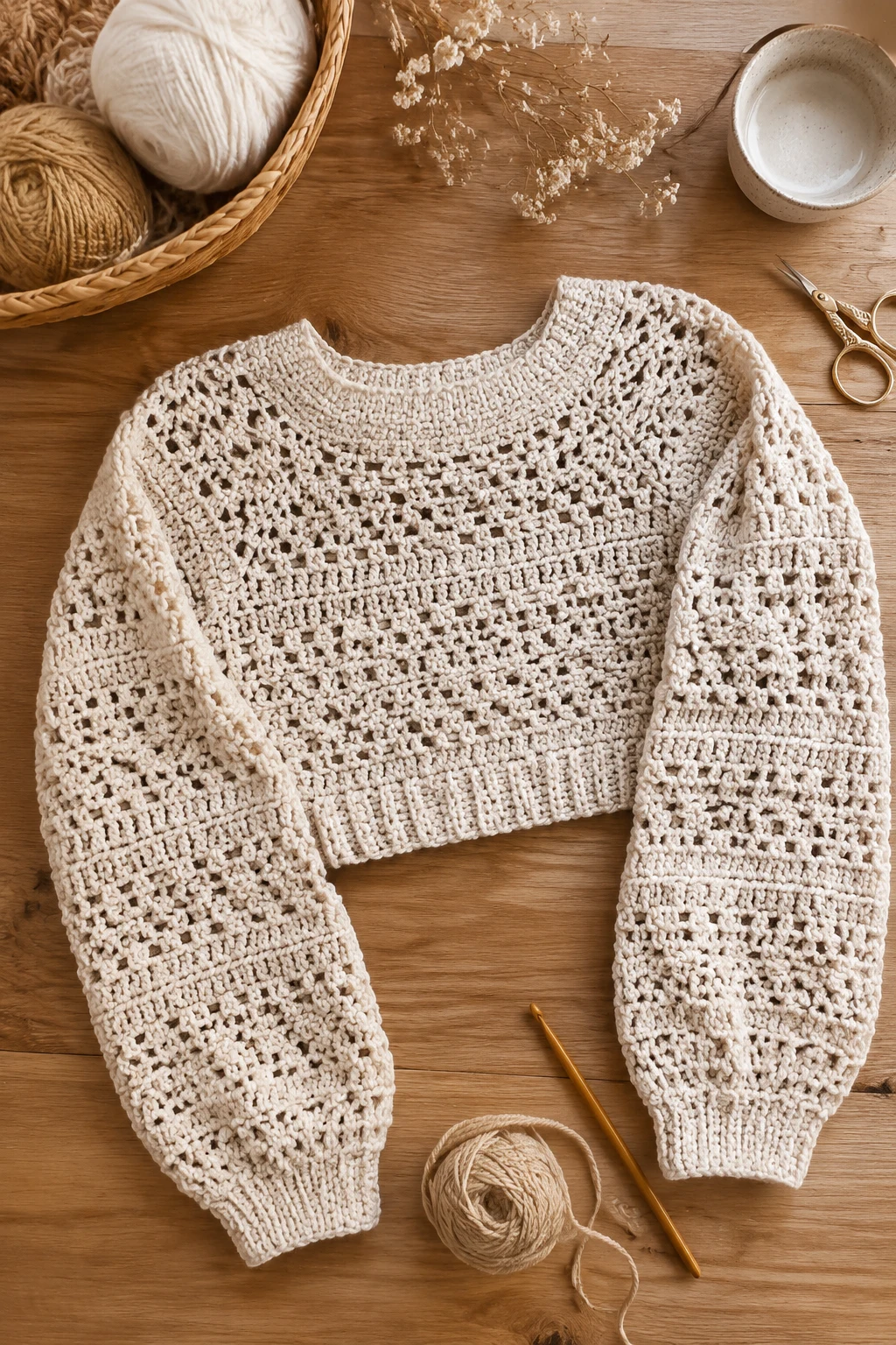 Cozy Crochet Sweater Crop Top — crochet ideas clothes style outfit