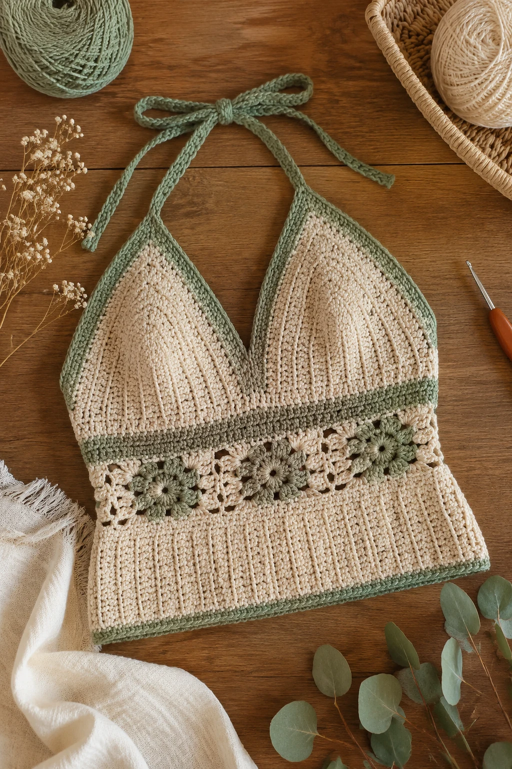 Crochet Halter Top With Modern Details — crochet ideas clothes style outfit