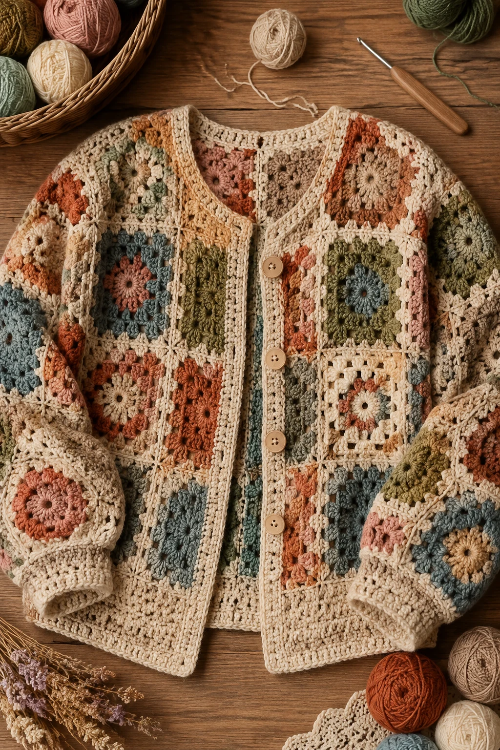 Crochet Ideas Clothes: Patchwork Crochet Jacket — crochet ideas clothes style outfit