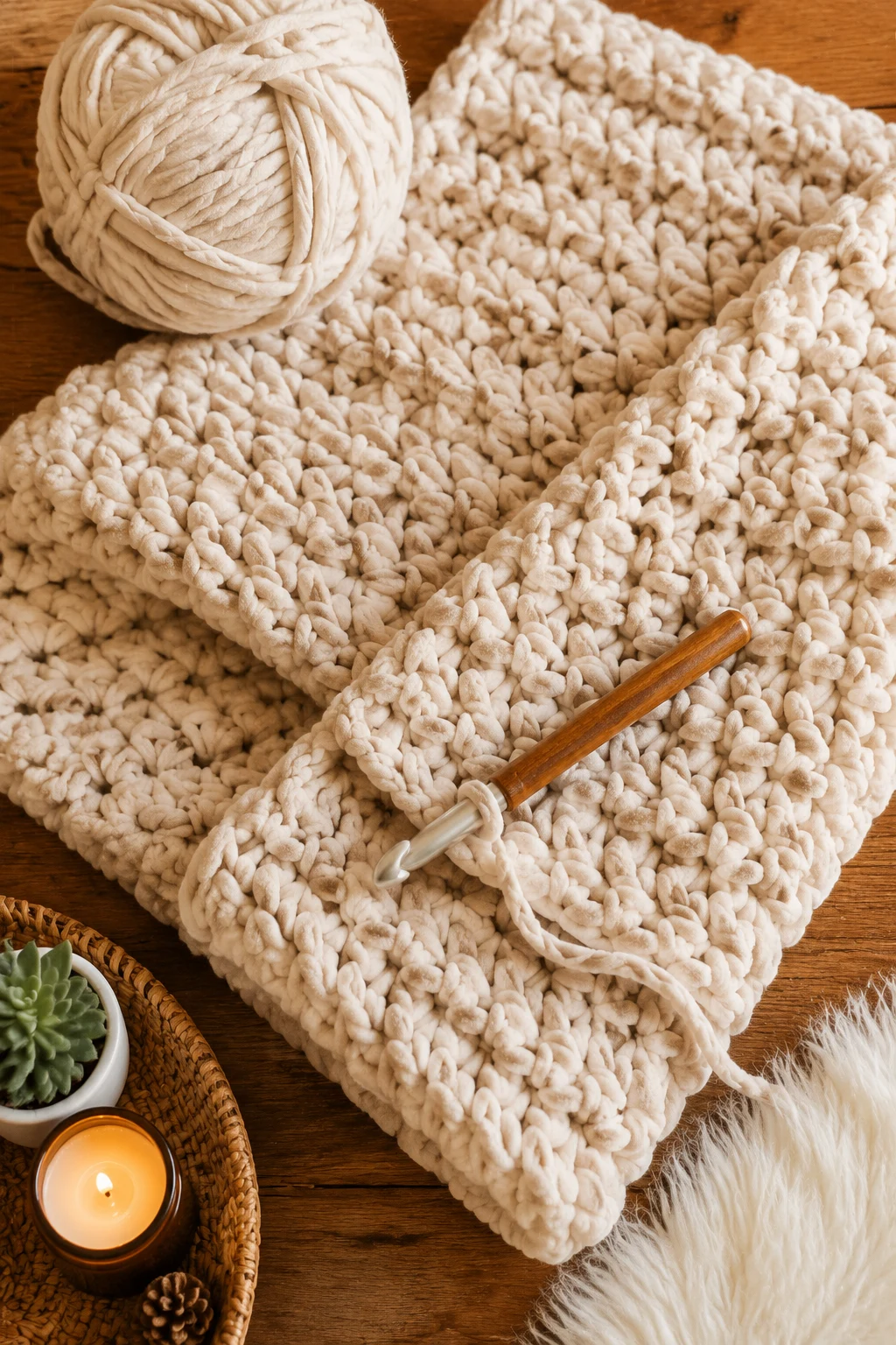 Cozy Chunky Crochet Blanket — crochet ideas for beginners style outfit