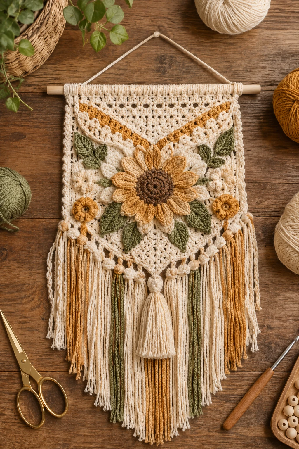 Boho Wall Hanging with Natural Texture — crochet inspo ideas style outfit