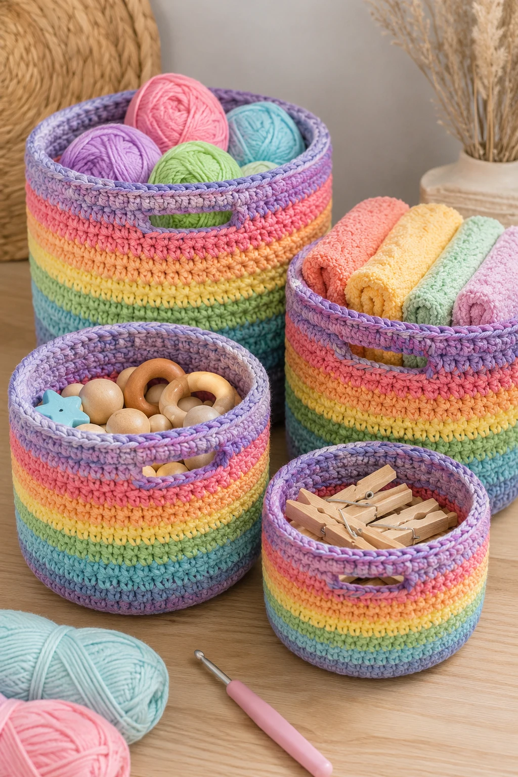 Rainbow Storage Baskets That Organize Everything — crochet inspo ideas style outfit