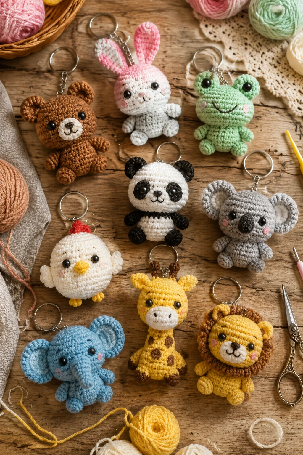 Cute Animal Crochet Keychain Ideas With Amigurumi Style — crochet keychain ideas style outfit