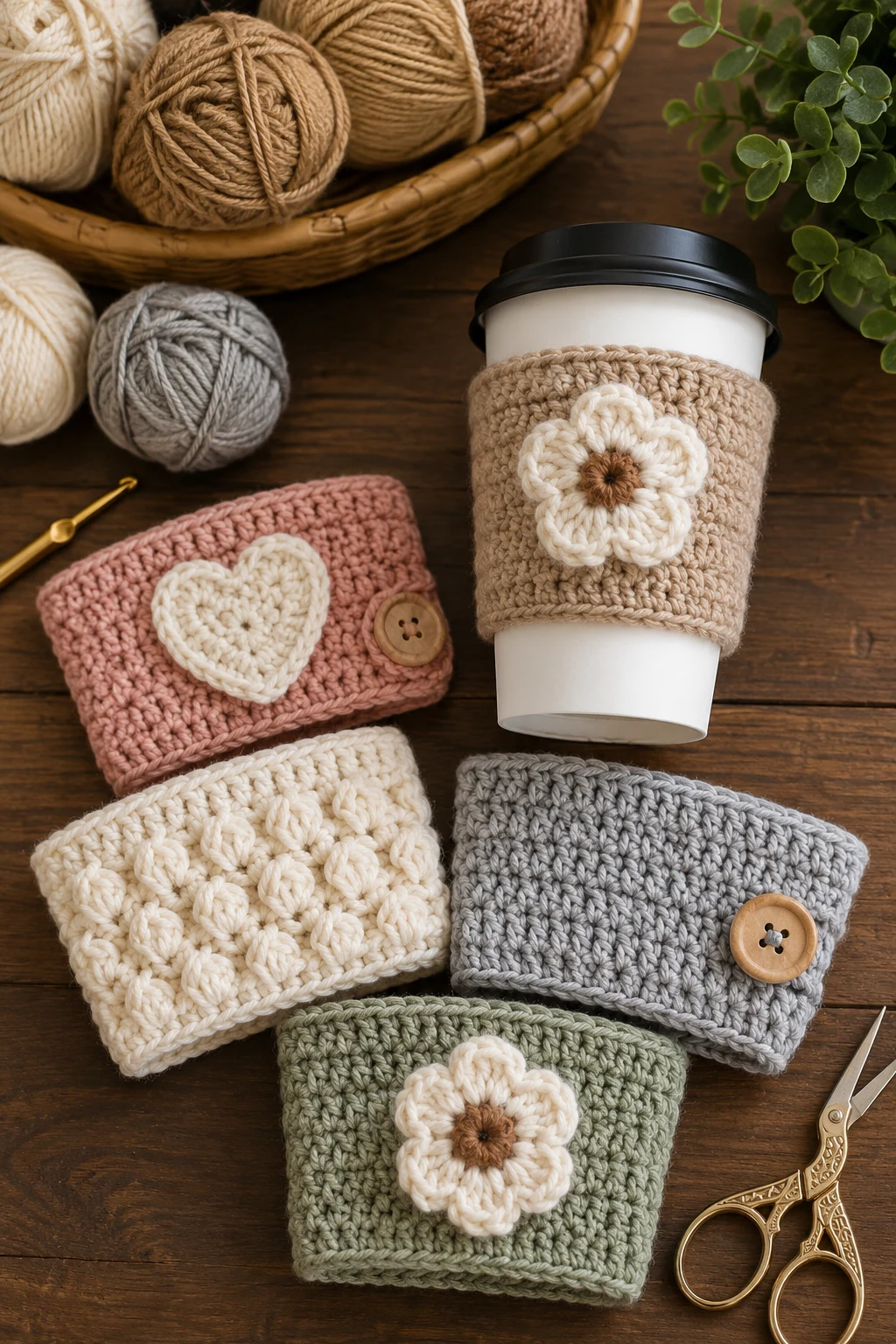 Crochet Market Ideas with Stylish Cup Cozies — crochet market ideas style outfit