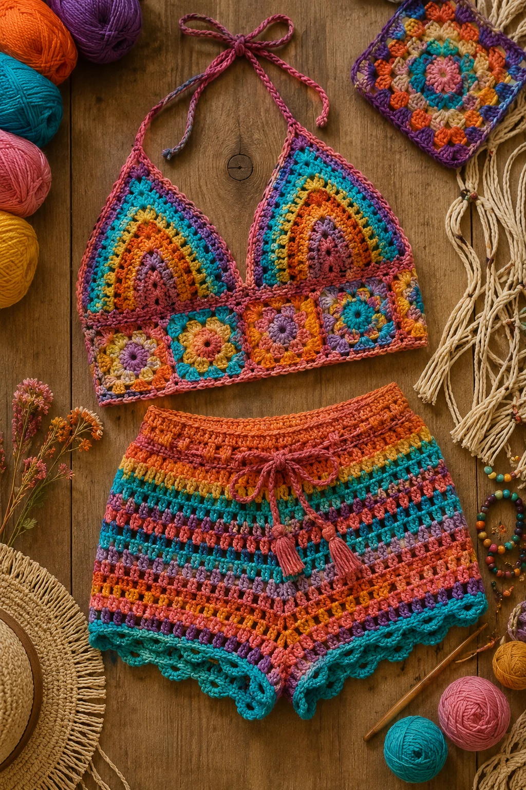 Festival Crochet Outfit Ideas with Bold Color — crochet outfit ideas style outfit