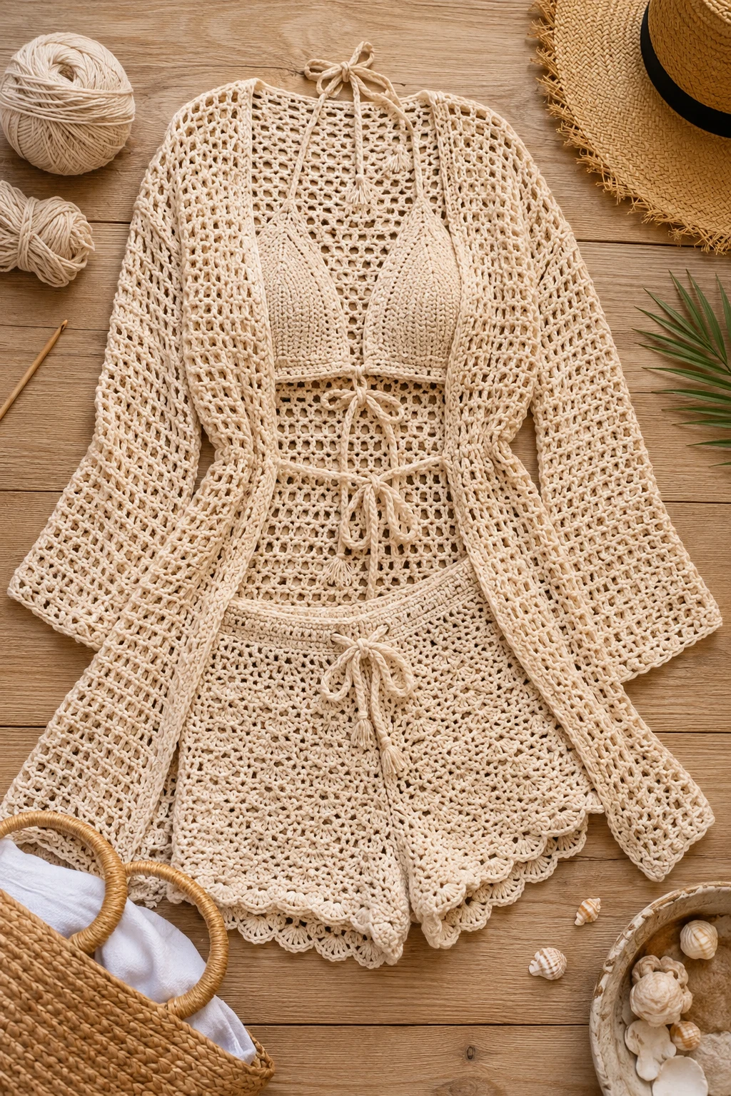 Vacation Crochet Cover-Up Ensemble — crochet outfit ideas style outfit