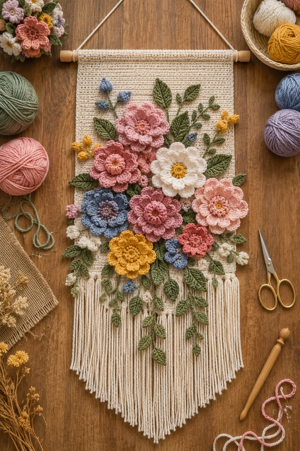Floral Wall Hanging — crochet projects ideas style outfit