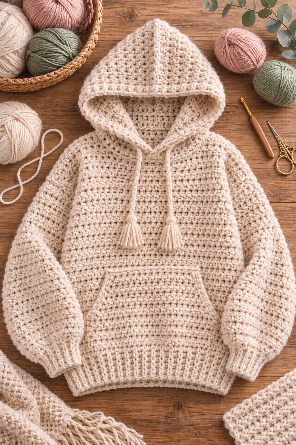 Cozy Hooded Weekend Sweater — crochet sweater ideas style outfit