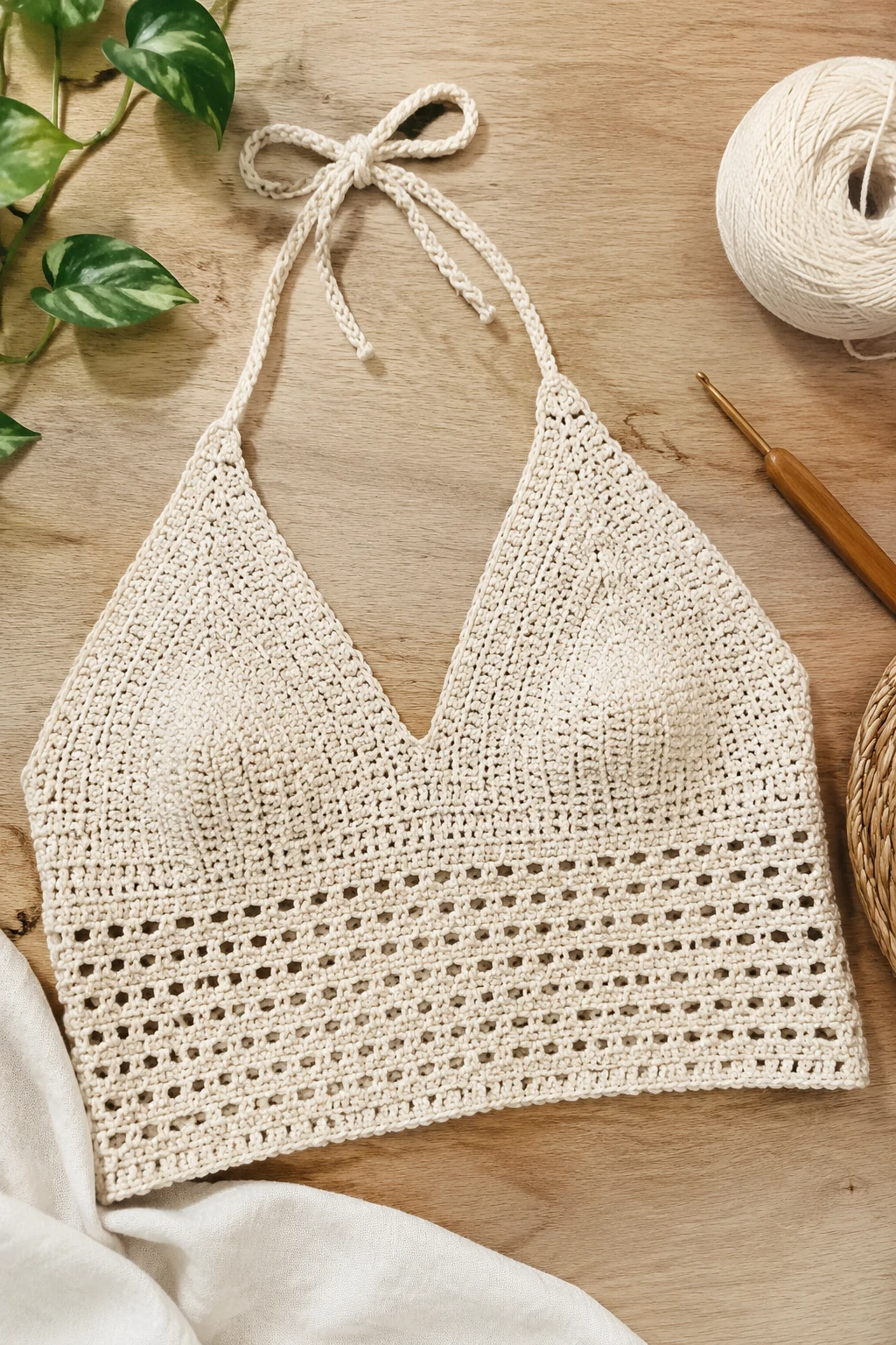 Minimalist Crochet Halter Top — crochet top ideas style outfit
