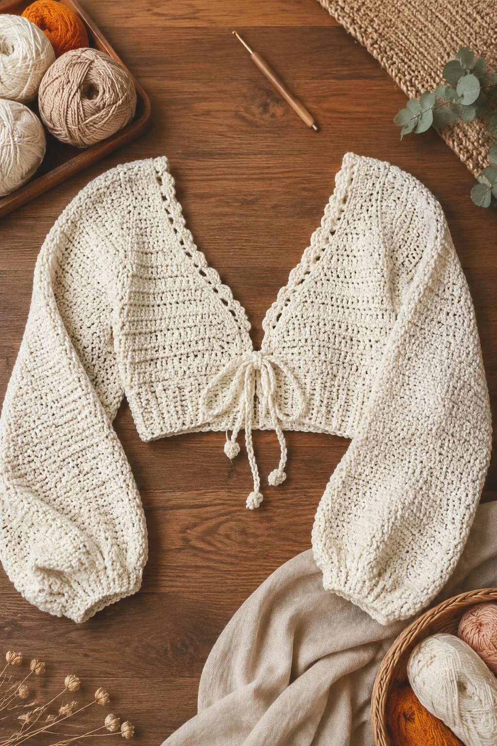 Cozy Crochet Sweater Crop Top — crochet top ideas style outfit