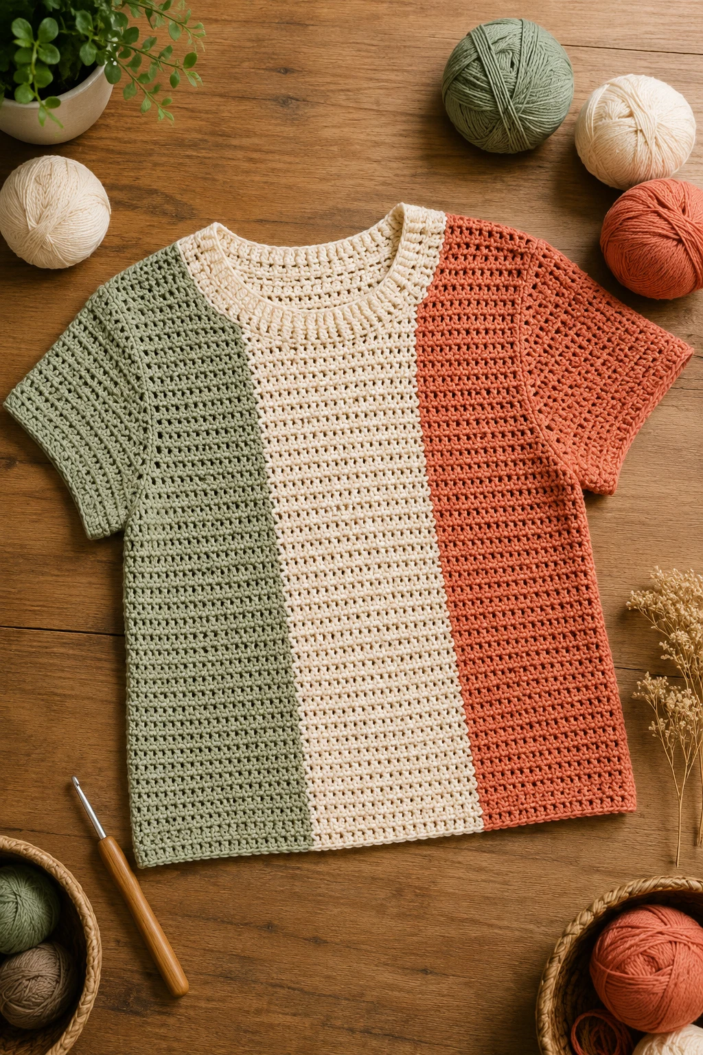 Color Block Everyday Tee — crochet tops ideas style outfit