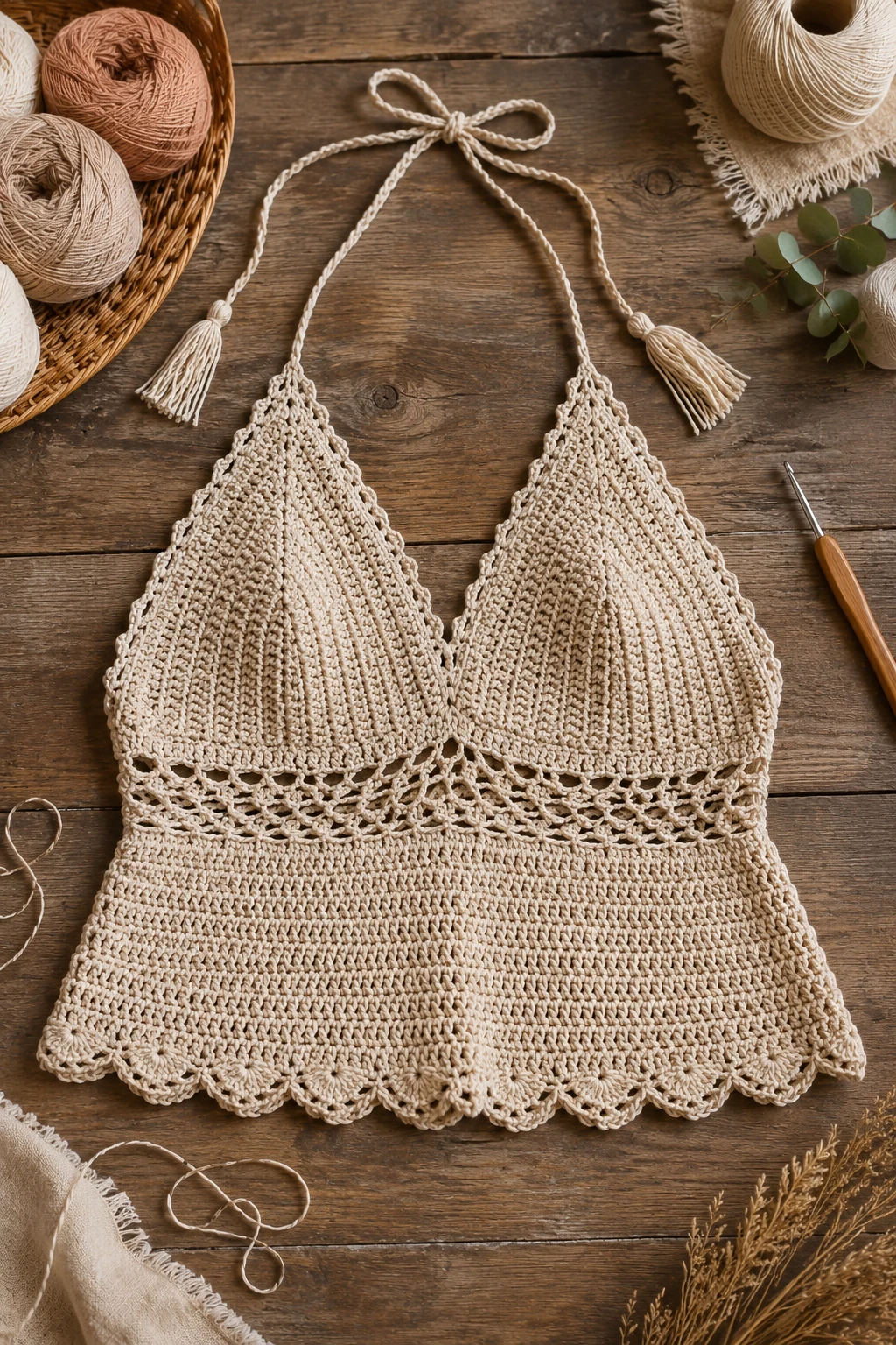 Elegant Halter Top for Sunset Dinners — crochet tops ideas style outfit