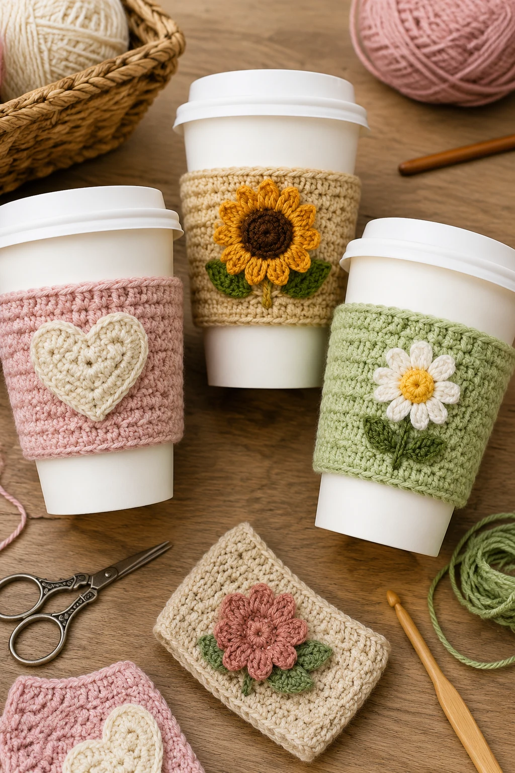 Cute Crochet Ideas for Personalized Coffee Cup Cozies — cute crochet ideas style outfit