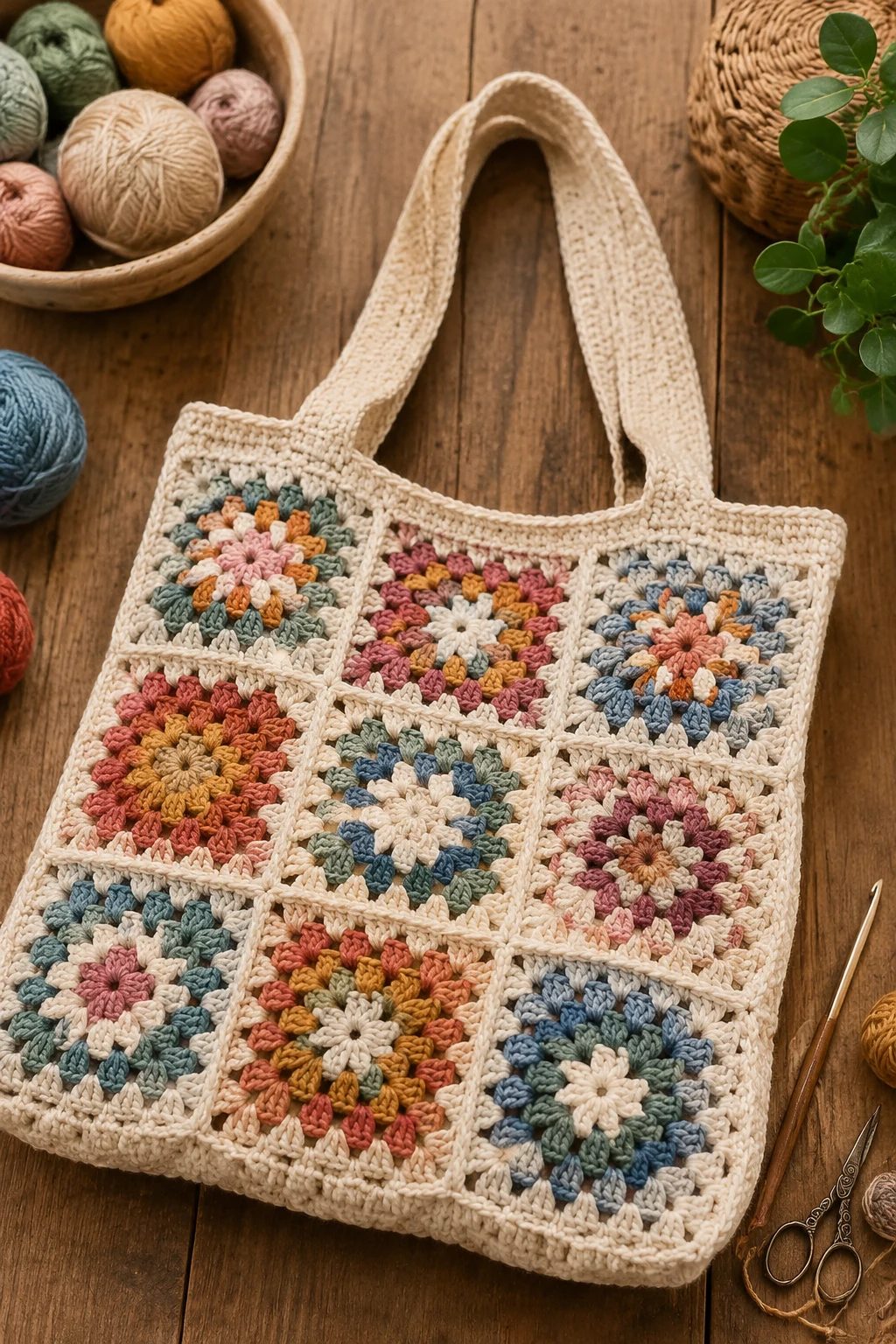 Crochet Granny Square Tote Bags — cute crochet ideas style outfit