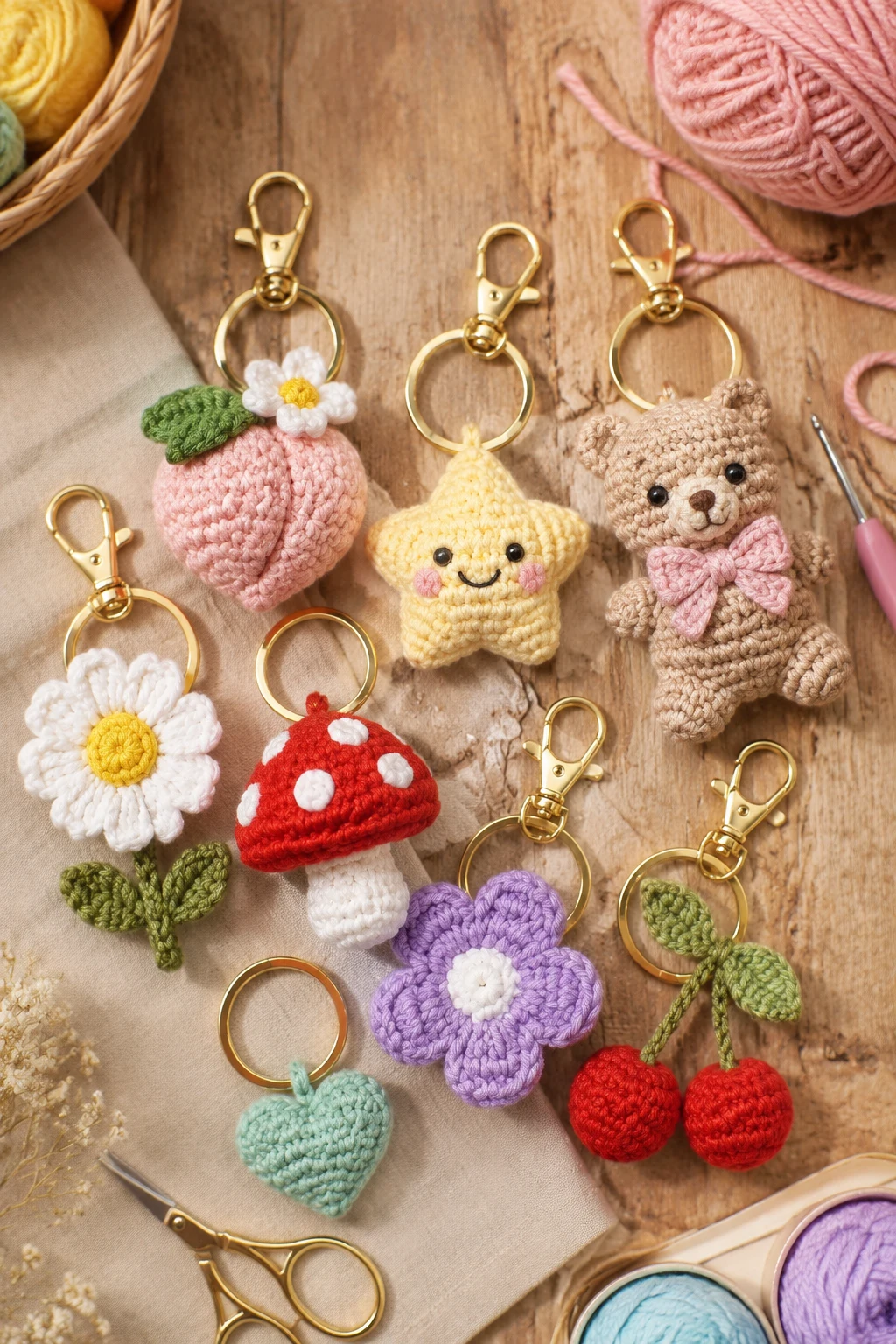 Crochet Keychains and Bag Charms — cute crochet ideas style outfit