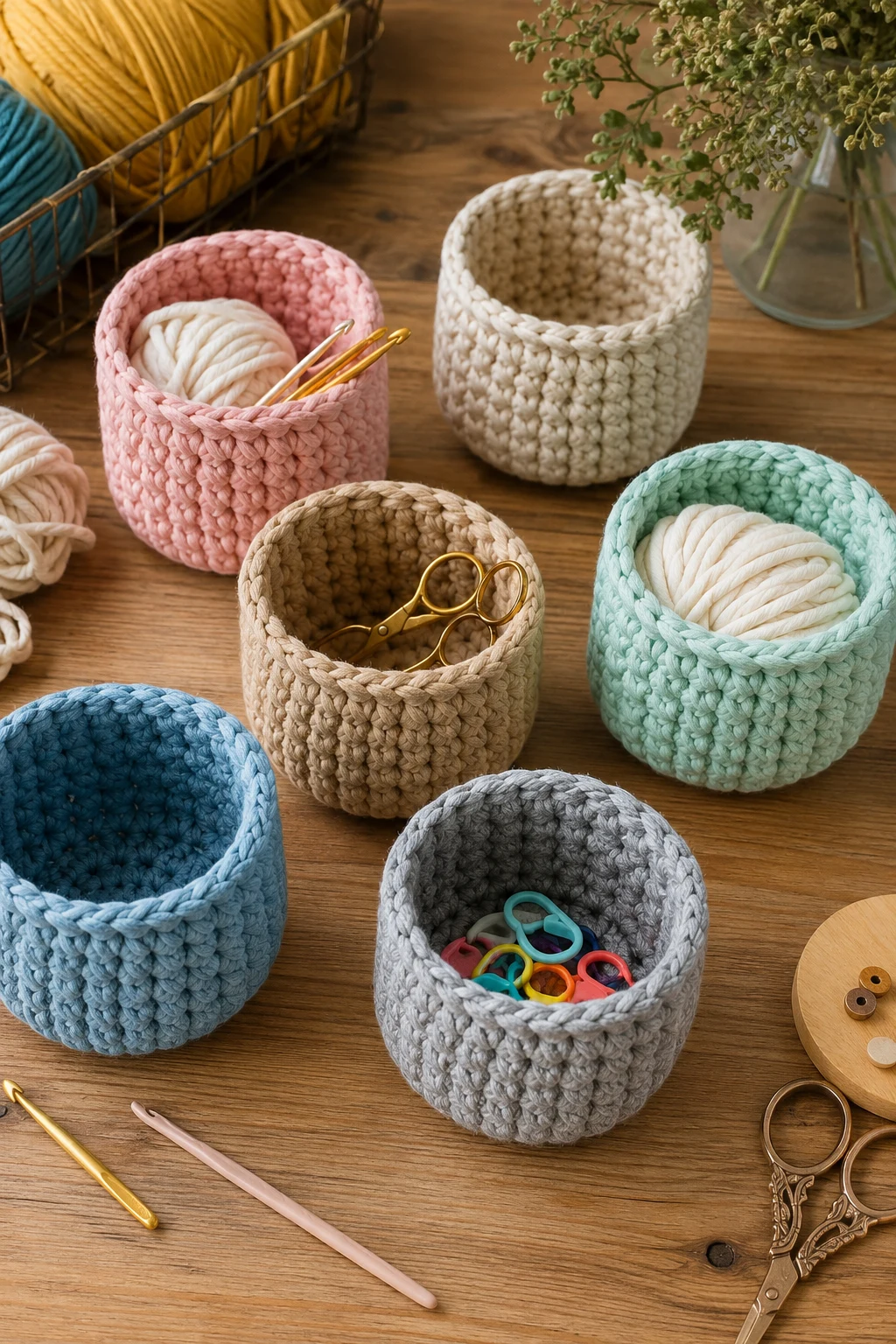 Easy Crochet Ideas for Beginners with Mini Storage Baskets — easy crochet ideas for beginners style outfit