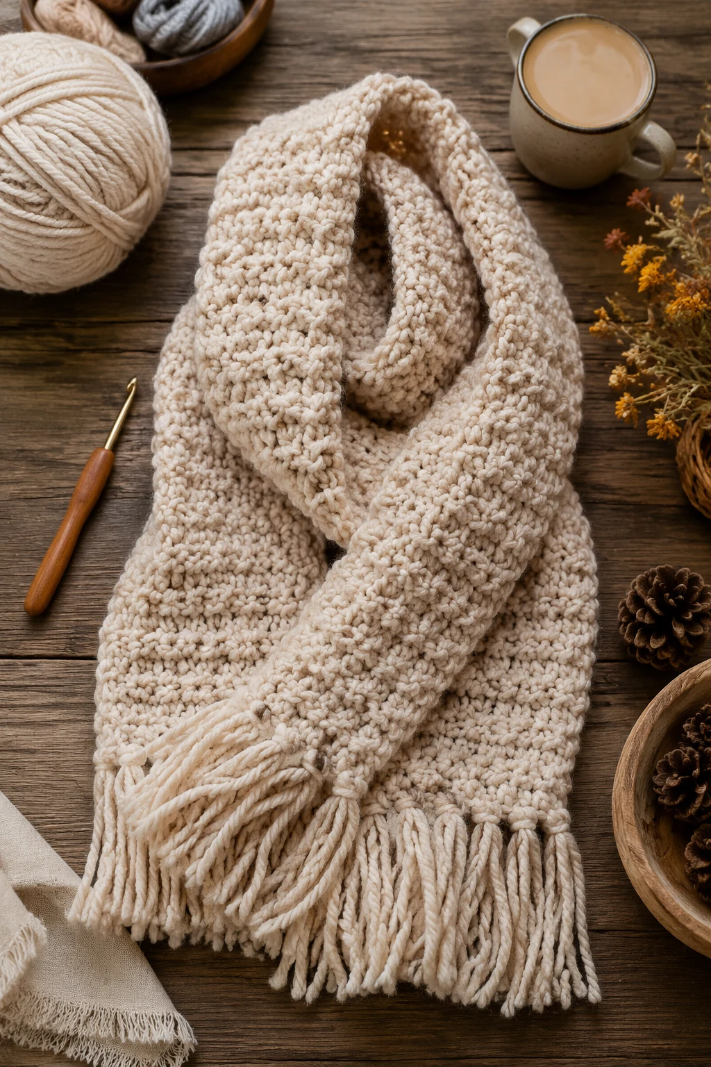 Easy Crochet Ideas: Chunky Blanket Scarf for Cozy Days — easy crochet ideas style outfit