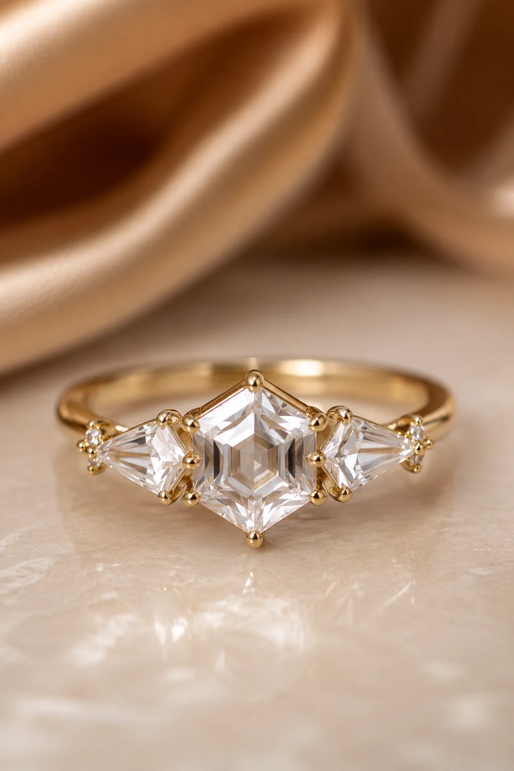 Hexagon and Kite-Cut Diamonds — engagement rings unique style outfit