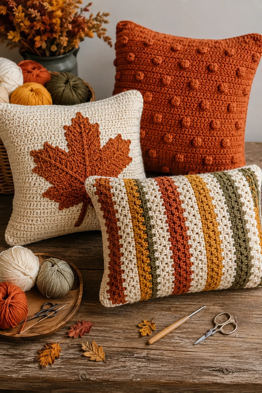 Fall Crochet Ideas with Cozy Throw Pillows — fall crochet ideas style outfit