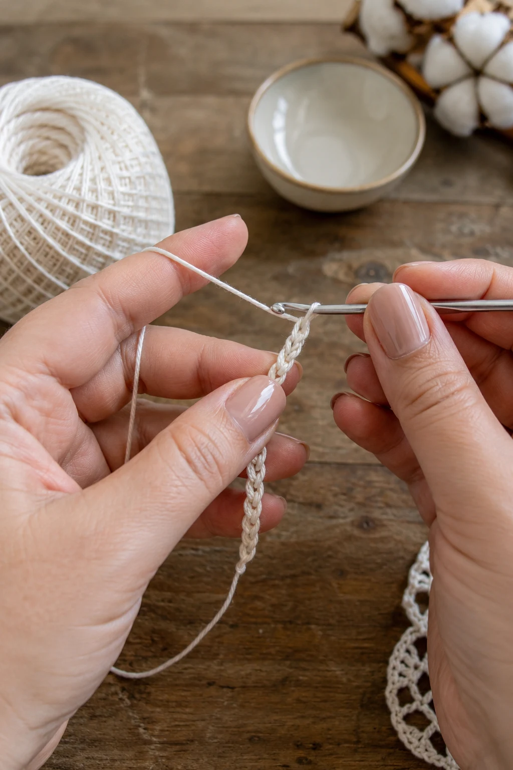 hands actively performing the 