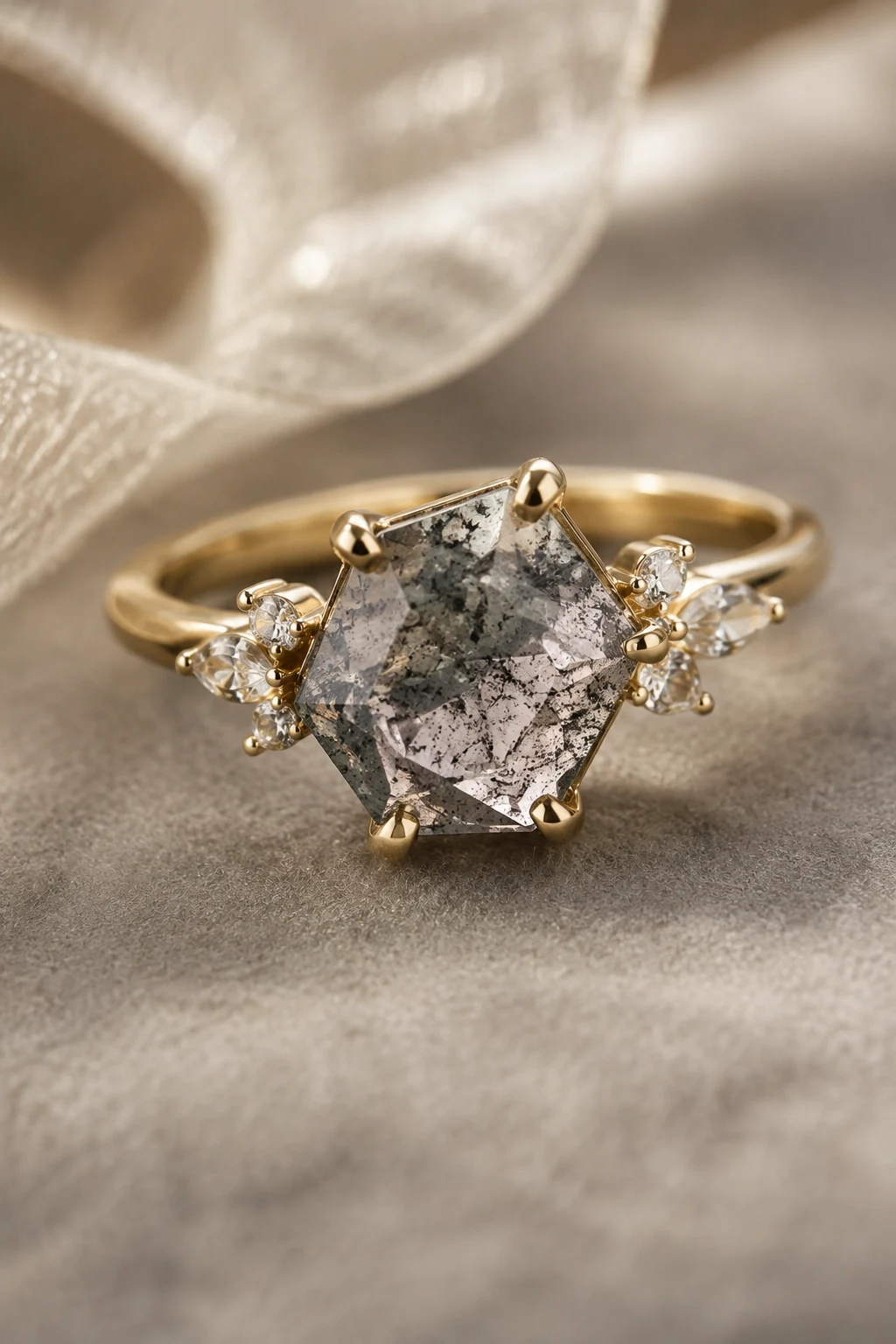Salt-and-Pepper Diamonds That Tell Their Own Story — funky engagement rings unique style outfit
