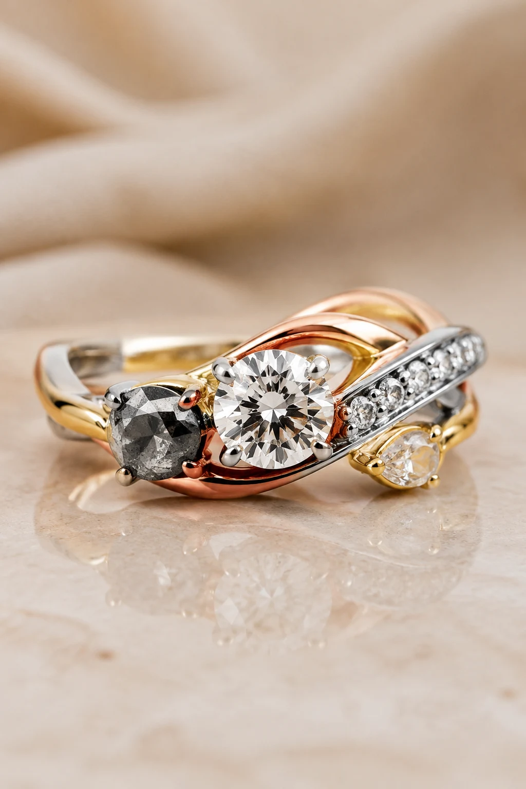 Mixed Metals That Break Traditional Rules — funky engagement rings unique style outfit