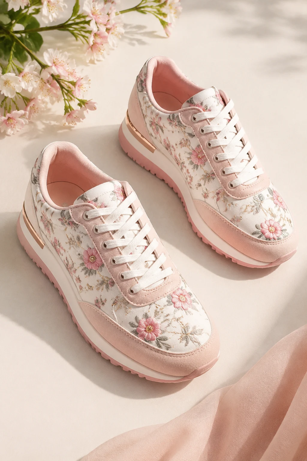 Floral Sneakers: Casual Girly Shoes With Personality — girly shoes style outfit