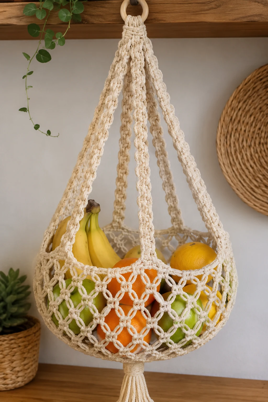Hanging Fruit Hammock for the Kitchen — ideas a crochet style outfit