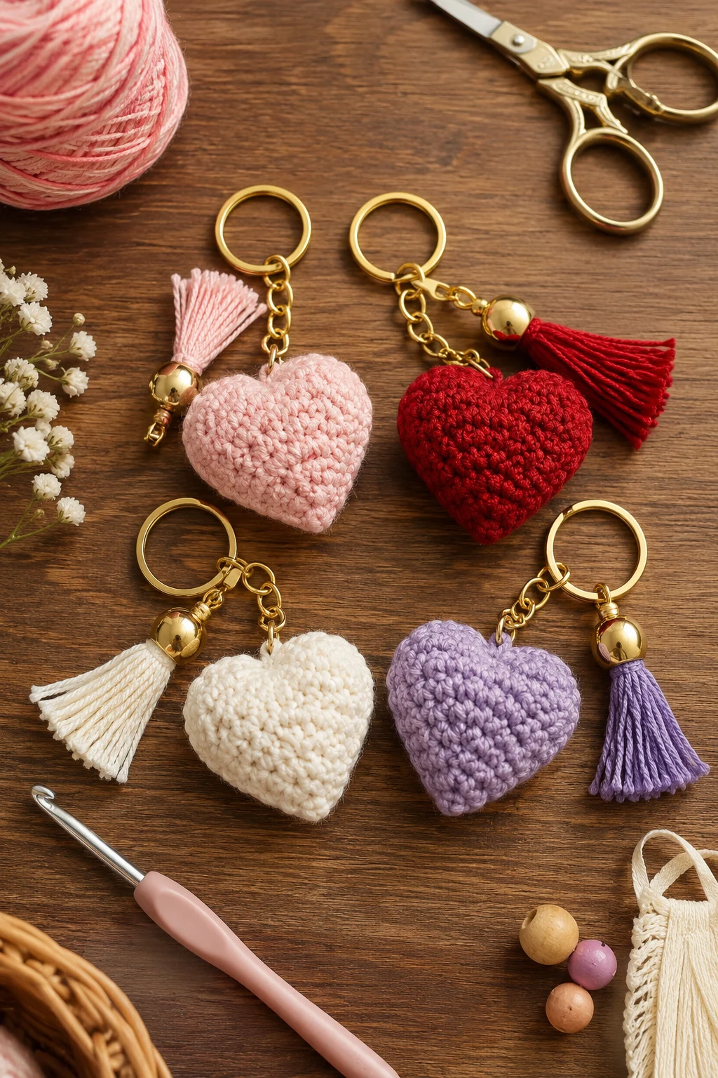 Heart Keychain Crochet Ideas for Gifts — keychain crochet ideas style outfit