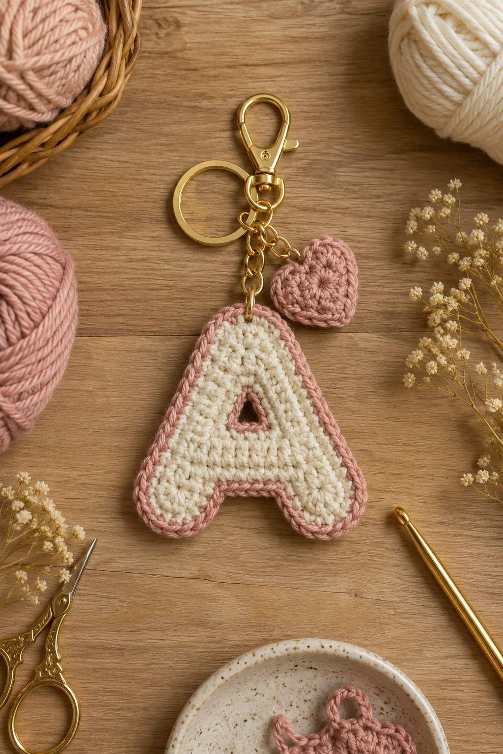 Personalized Letter Initial Charm — keychain crochet ideas style outfit