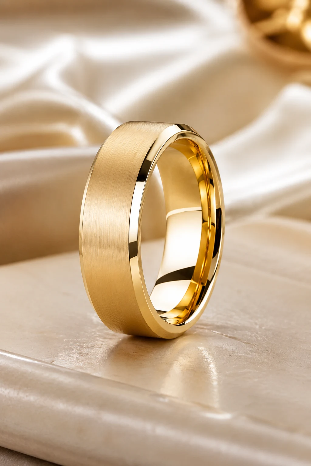Classic Yellow Gold Male Wedding Rings Never Go Out of Style — male wedding rings style outfit, worn by a stylish man