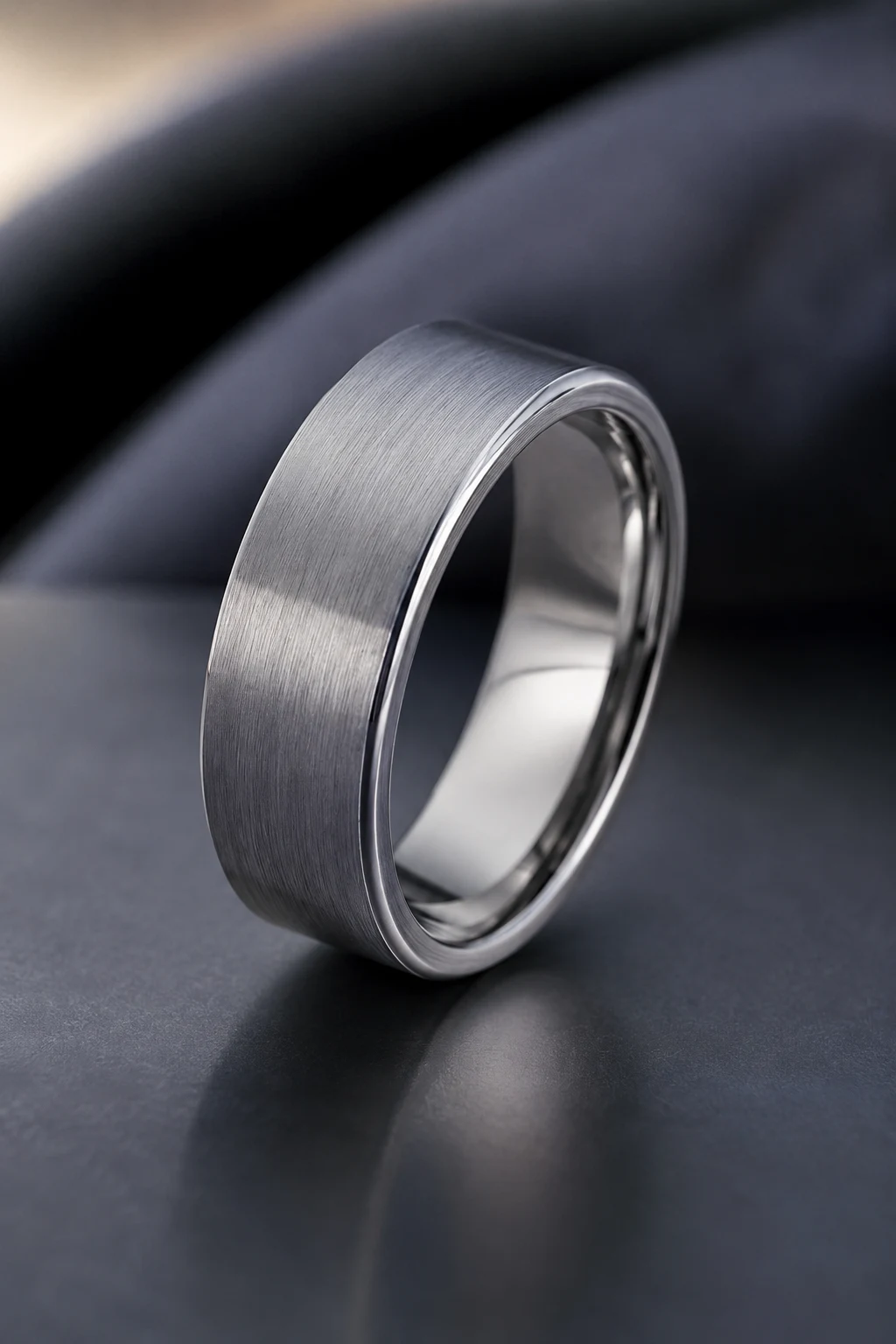 Brushed Titanium Male Wedding Rings Built for Everyday Comfort — male wedding rings style outfit, worn by a stylish man