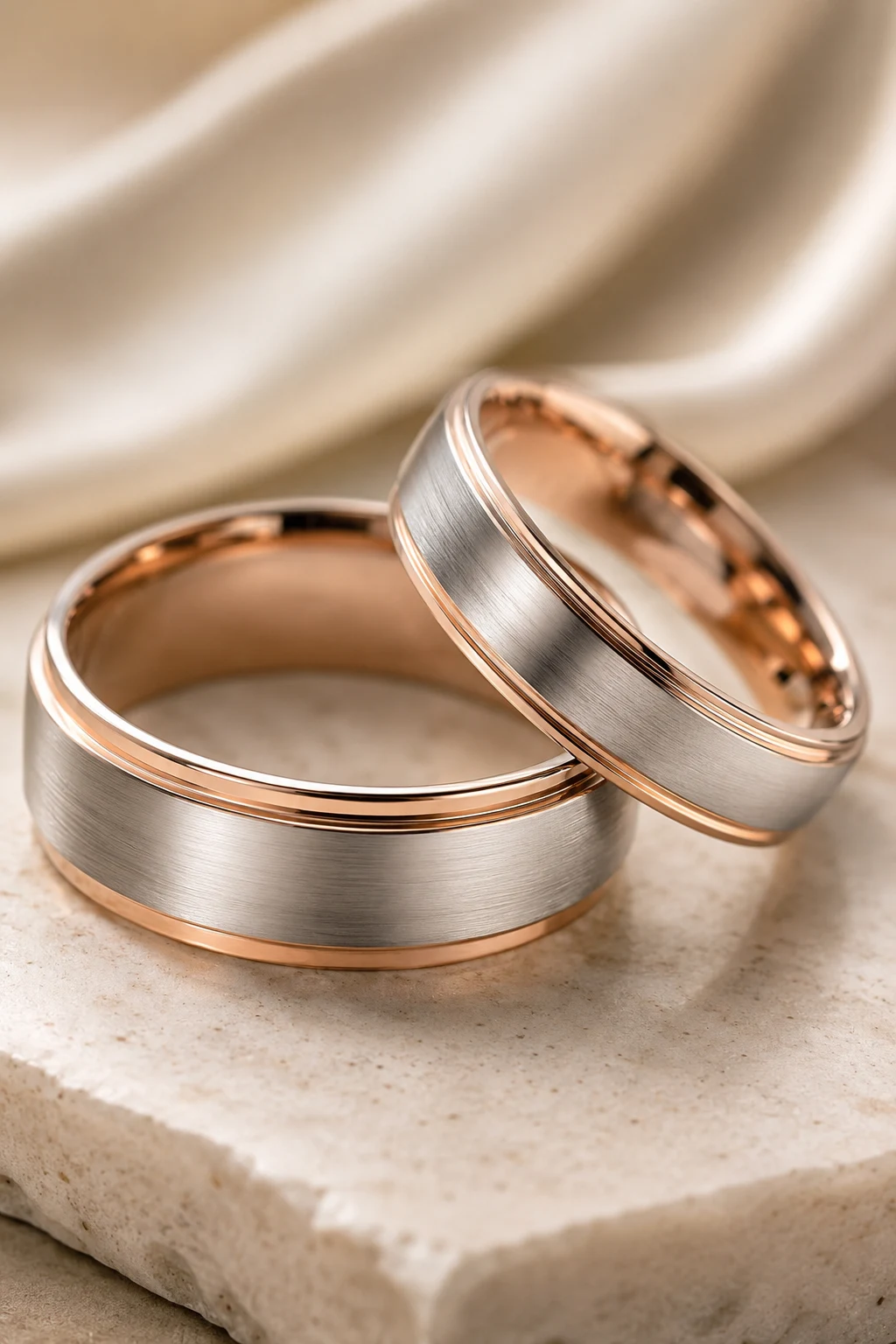 Two-Tone Matching Wedding Rings for Modern Couples — matching wedding rings style outfit