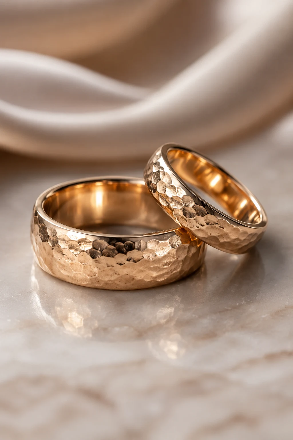 Matching Wedding Rings with Hammered Texture — matching wedding rings style outfit