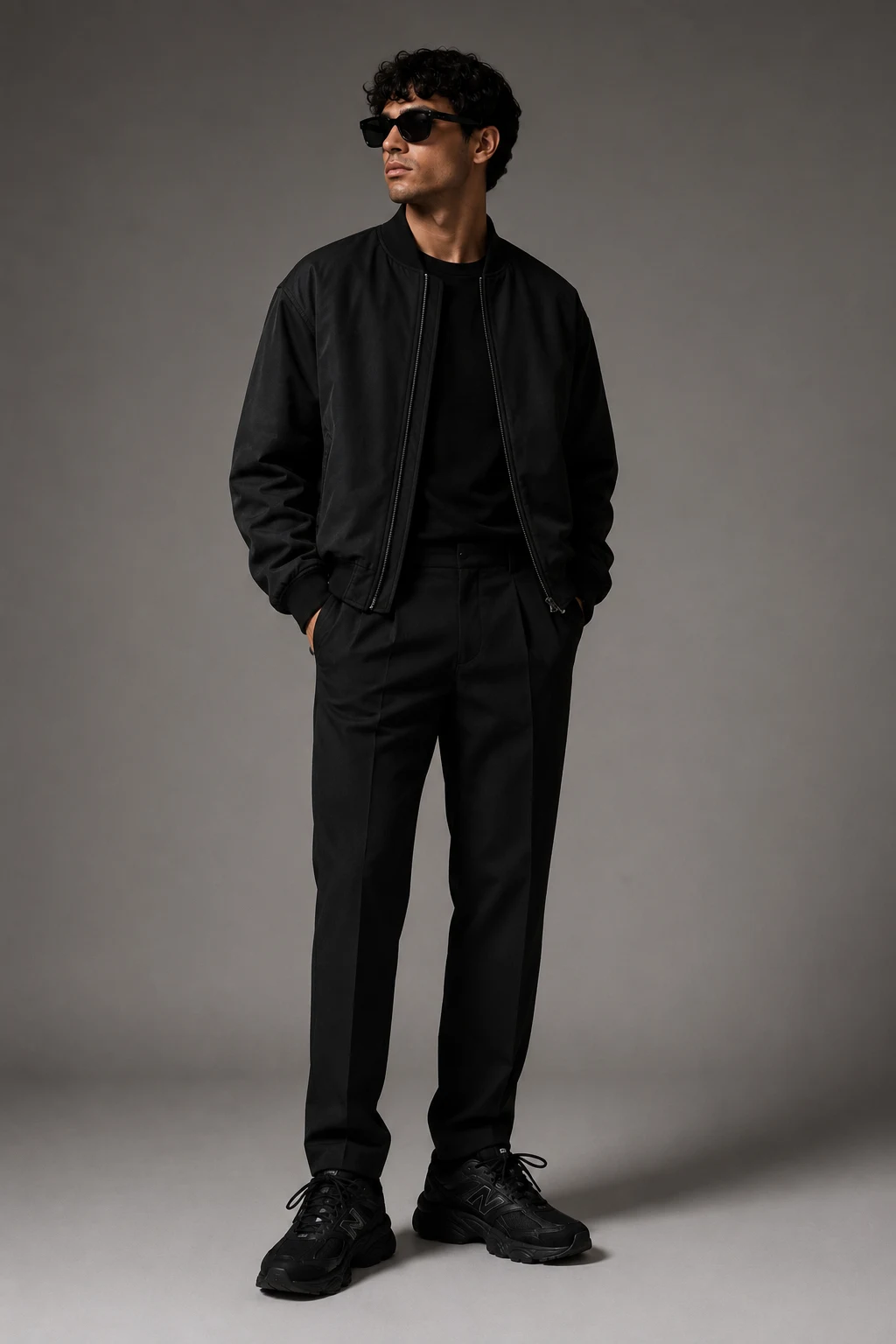 The Minimalist Monochrome Fit — men’s black new balance 9060 outfits style outfit, worn by a stylish man