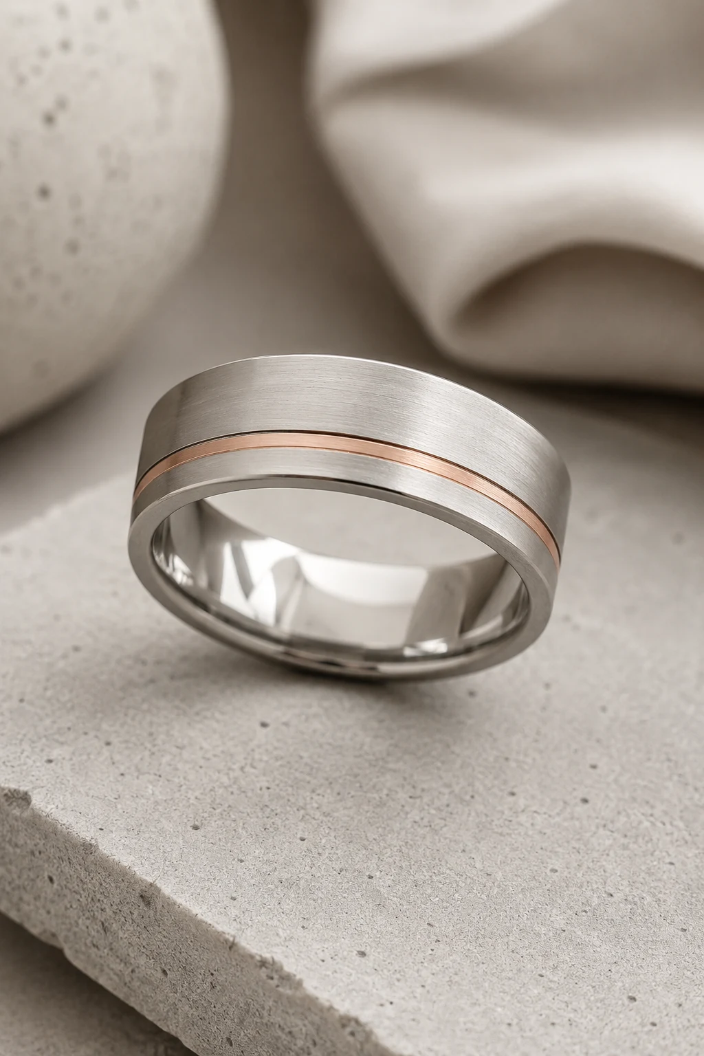 Minimalist Men Wedding Rings with Scandinavian Influence — men wedding rings style outfit, worn by a stylish man