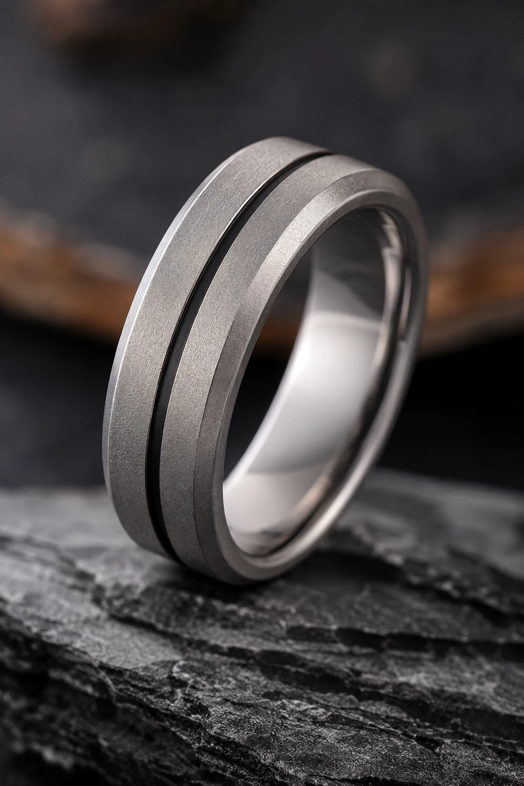 Titanium Men Wedding Rings Built for Everyday Adventure — men wedding rings style outfit, worn by a stylish man