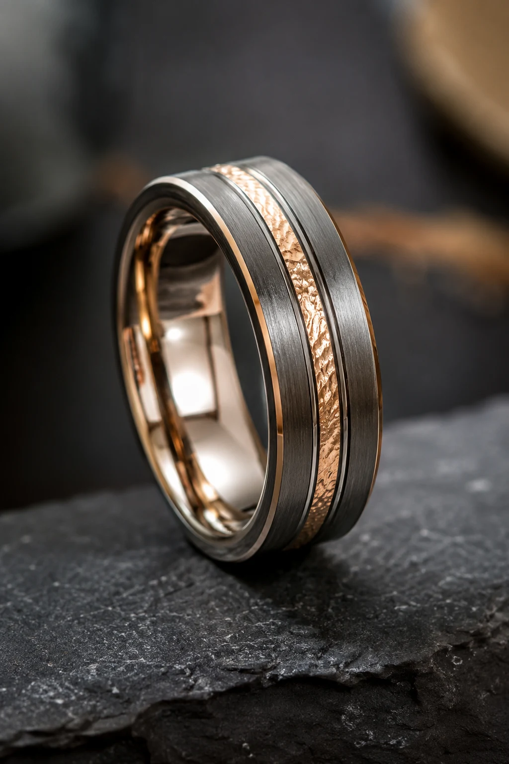 Mixed Metal Men Wedding Rings That Stand Out — men wedding rings style outfit, worn by a stylish man