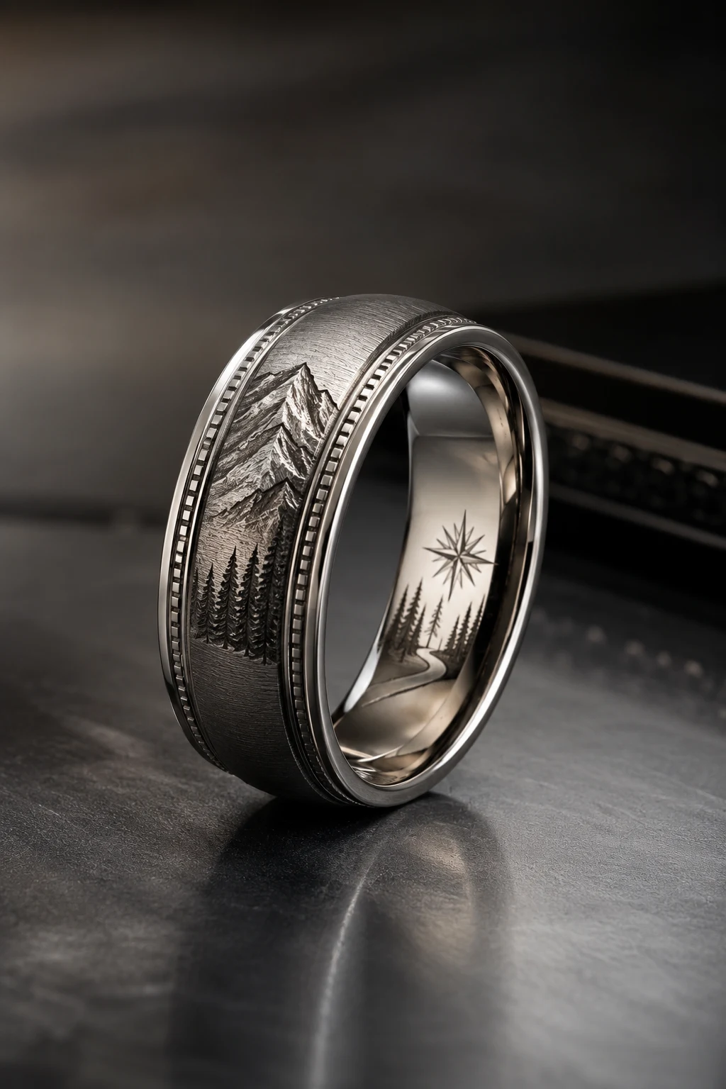 Custom Engraved Men Wedding Rings with Personal Meaning — men wedding rings style outfit, worn by a stylish man