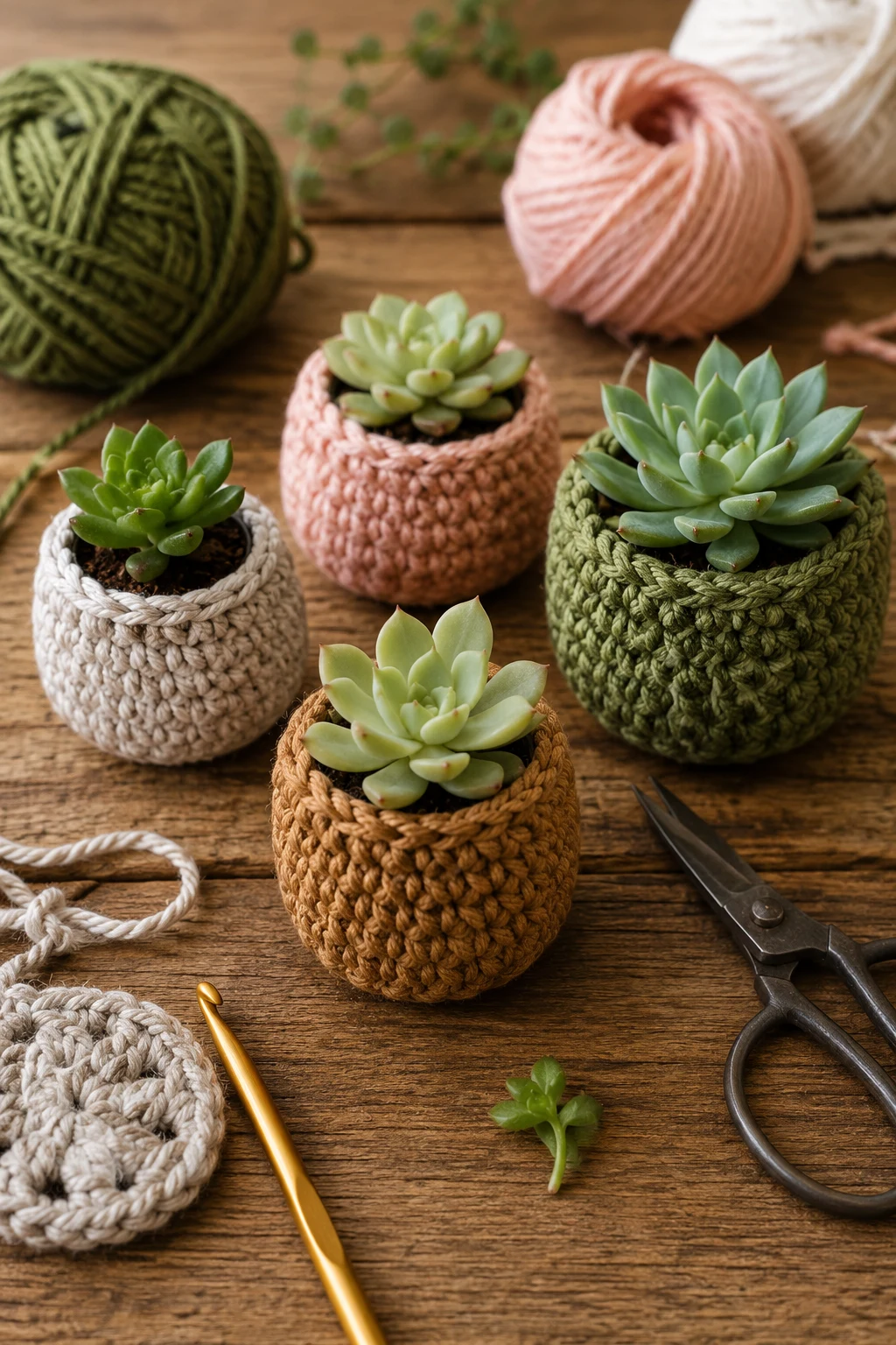 Mini Crochet Ideas for Tiny Succulent Pots — mini crochet ideas style outfit