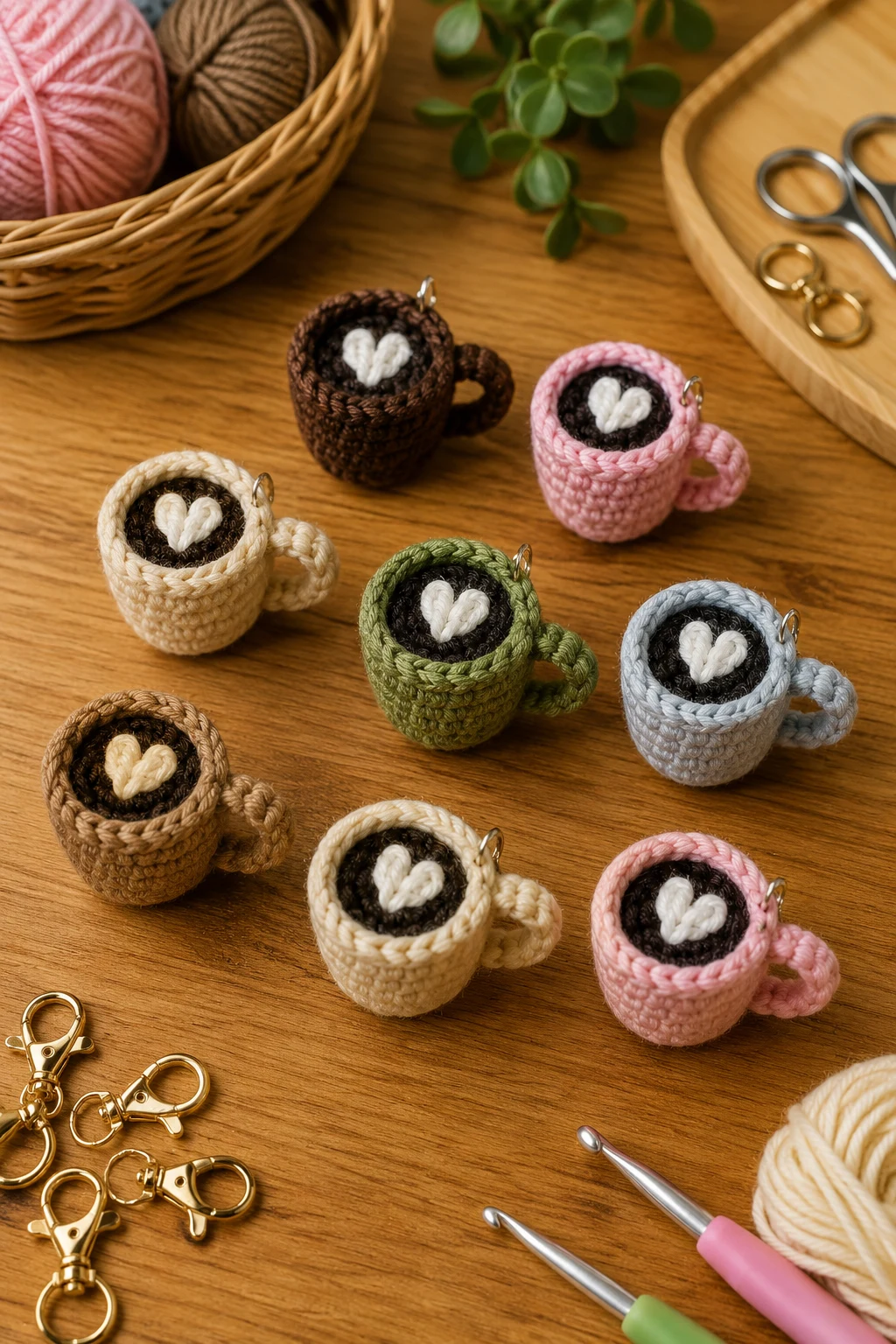 Tiny Coffee Cup Charms for Everyday Fun — mini crochet ideas style outfit