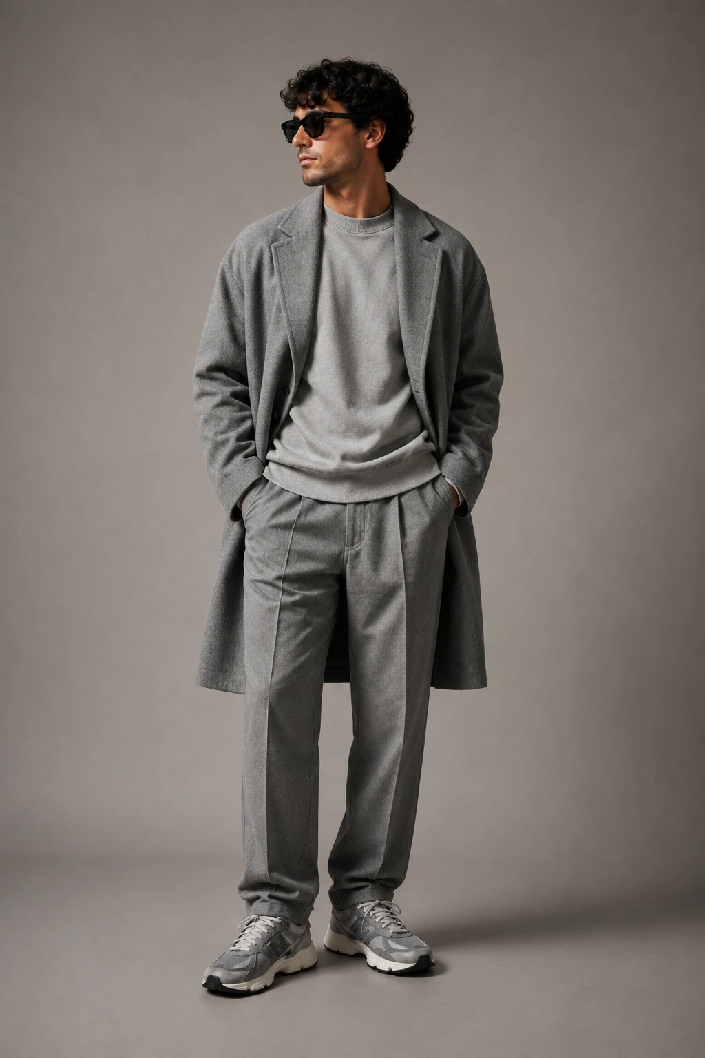 The Monochrome Grey Fit That Looks Designer — new balance 9060 grey men outfits style outfit, worn by a stylish man